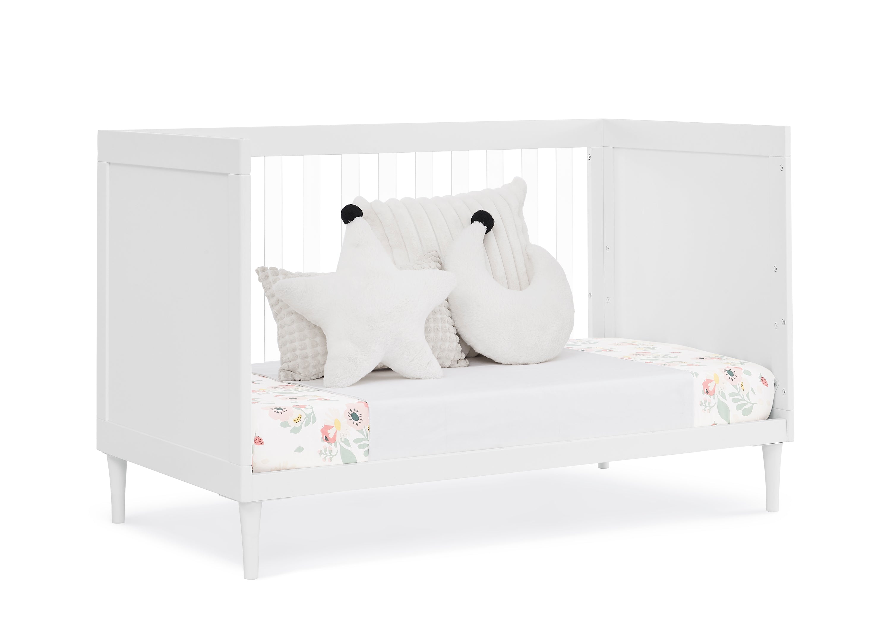 Bowie 4-in-1 Convertible Baby Crib to Toddler Bed - White Nursery Furniture for Newborns & Kids - Perfect for Nursery, Bedroom & Daycare