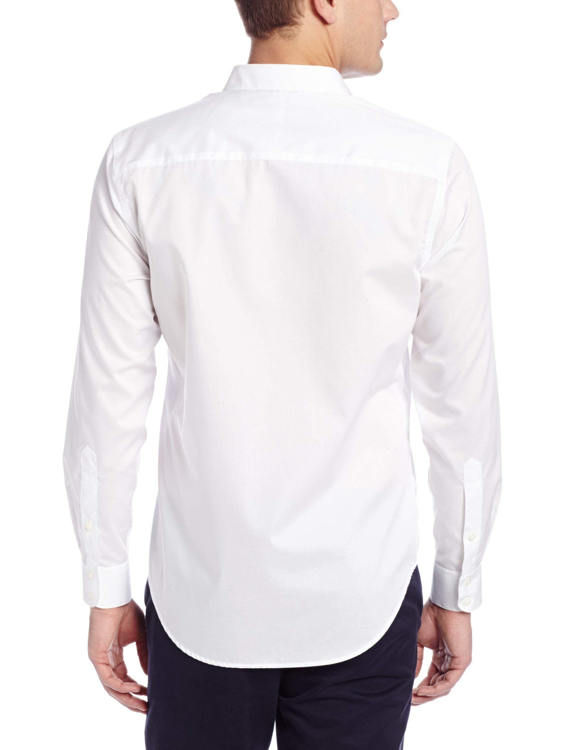 Perry Ellis Men's Non-Iron Twill Long Sleeve Dress Shirt - Point Collar, Regular Fit Button Down for Business & Formal Occasions