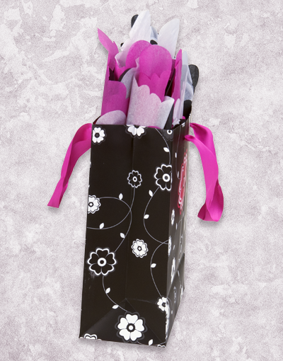 Elegant Black and White Floral Gift Bags for Birthdays, Weddings & Party Favors - Premium Pop Design Gift Packaging for Special Occasions