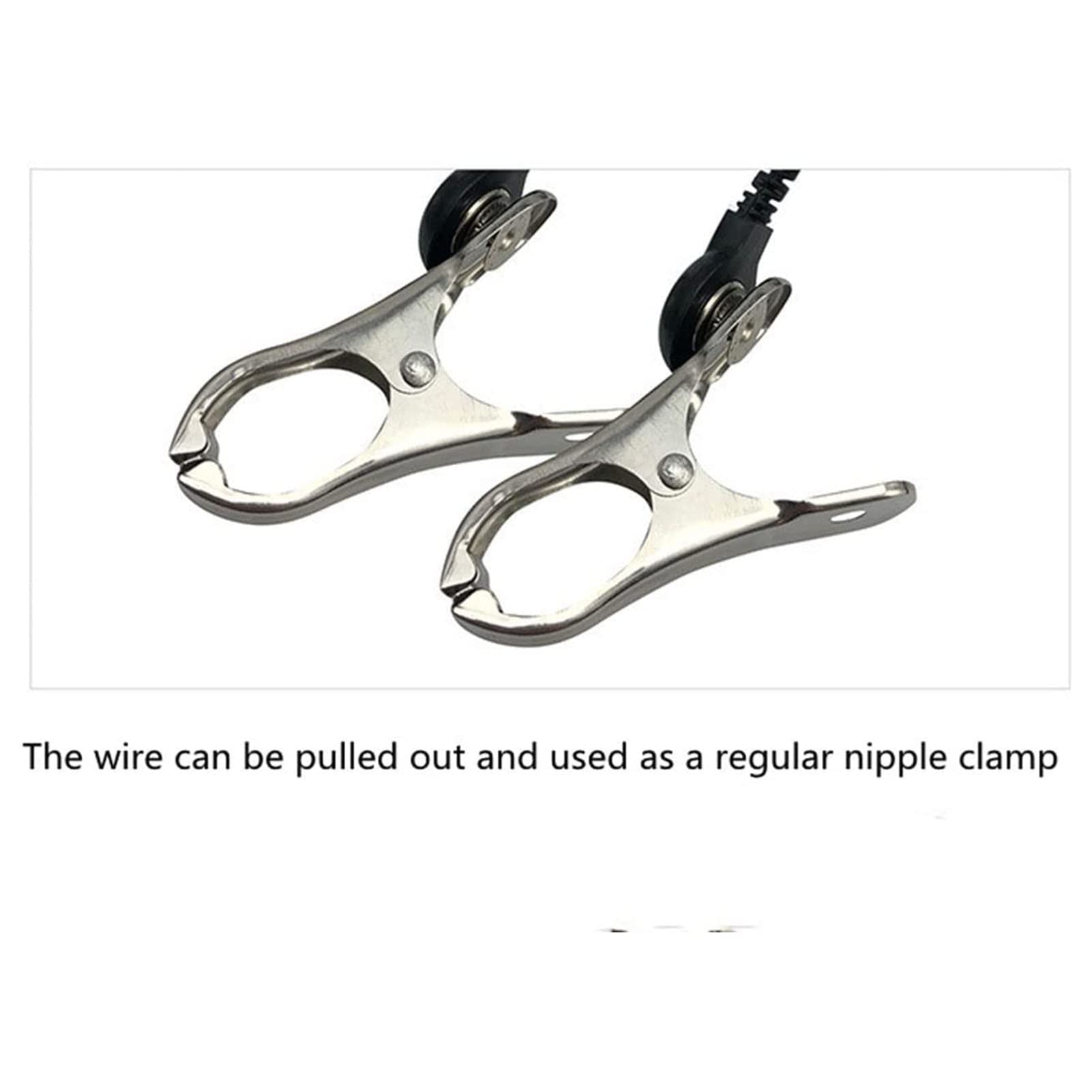 Electric Nipple Clamps - Adjustable Shock Intensity, Non-Piercing Nipple Jewelry for Women & Couples Play - BDSM Sensation Toys for Bedroom Fun & Spicy Intimacy
