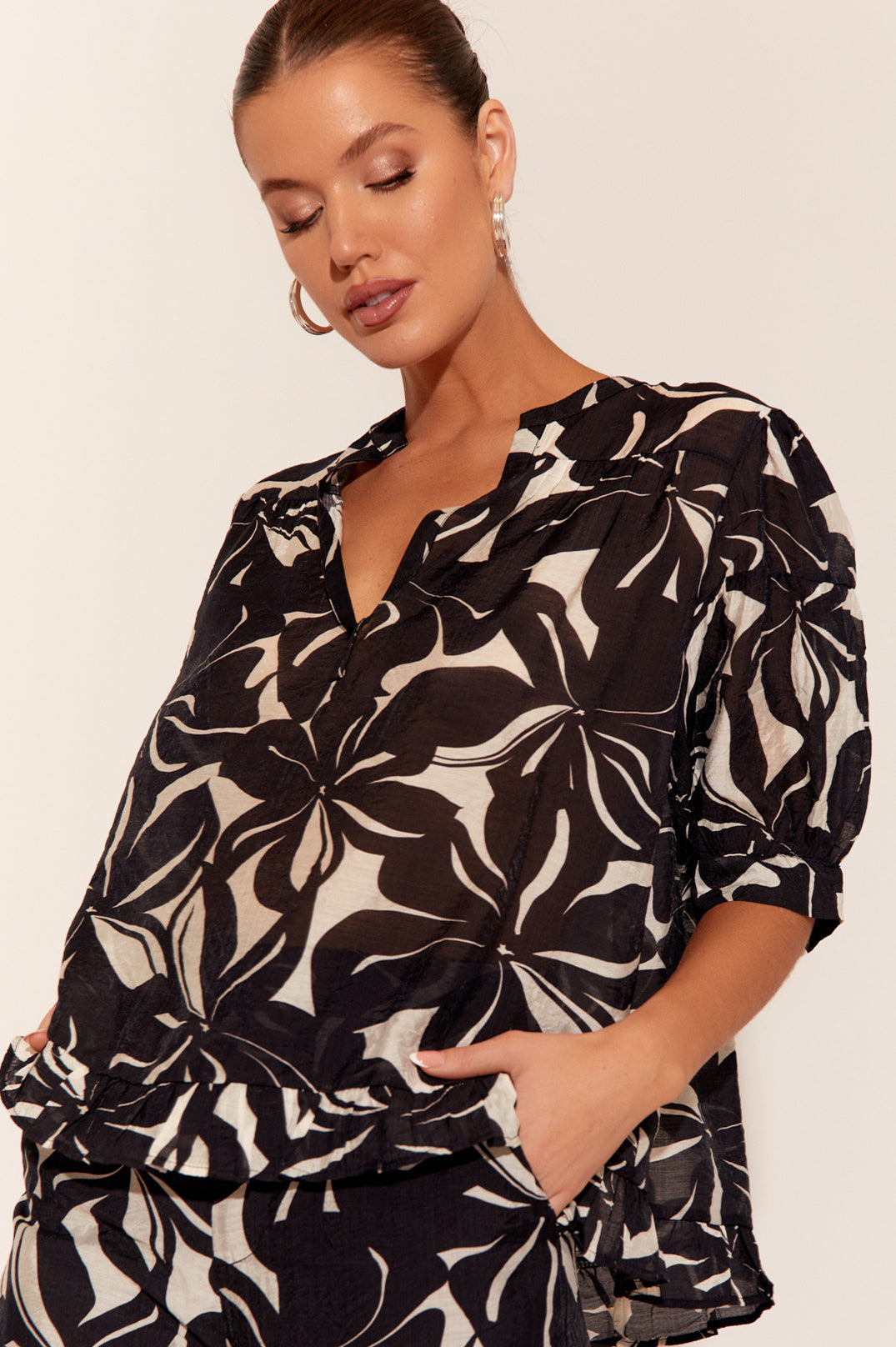 Adorne Ellidy Print Top - Stylish Floral Blouse for Women | Perfect for Casual Outings, Office Wear & Date Nights