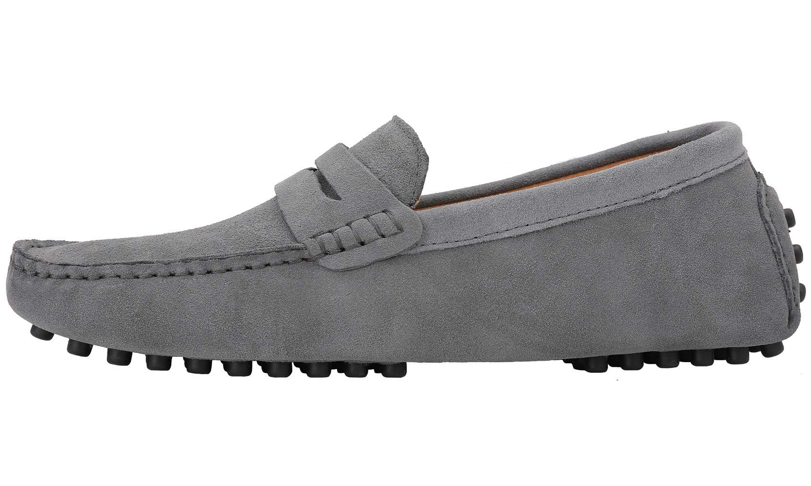 JIONS Men's Suede Penny Loafers - Slip-On Driving Moccasins for Casual & Dress Wear - Comfortable Boat Shoes for Work, Travel and Daily Outfits