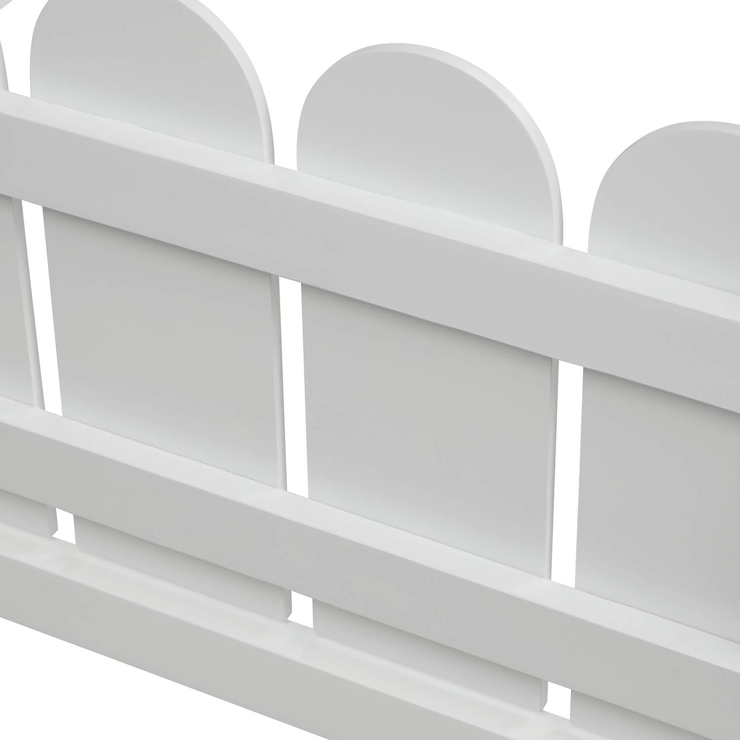 **Kids Twin Size Wood Floor Bed - House Shape Bed Frame with Roof & Fence, Cabin/Tent Bed for Children & Teens (White) - Perfect for Playrooms, Bedrooms & Montessori Spaces**