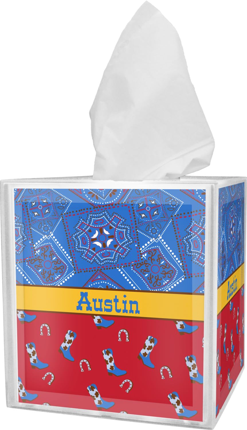 Personalized Cowboy Tissue Box Cover - Custom Name & Design | Unique Home Decor for Western & Ranch Style Rooms | Perfect for Living Room, Bedroom, or Cowboy-Themed Gifts