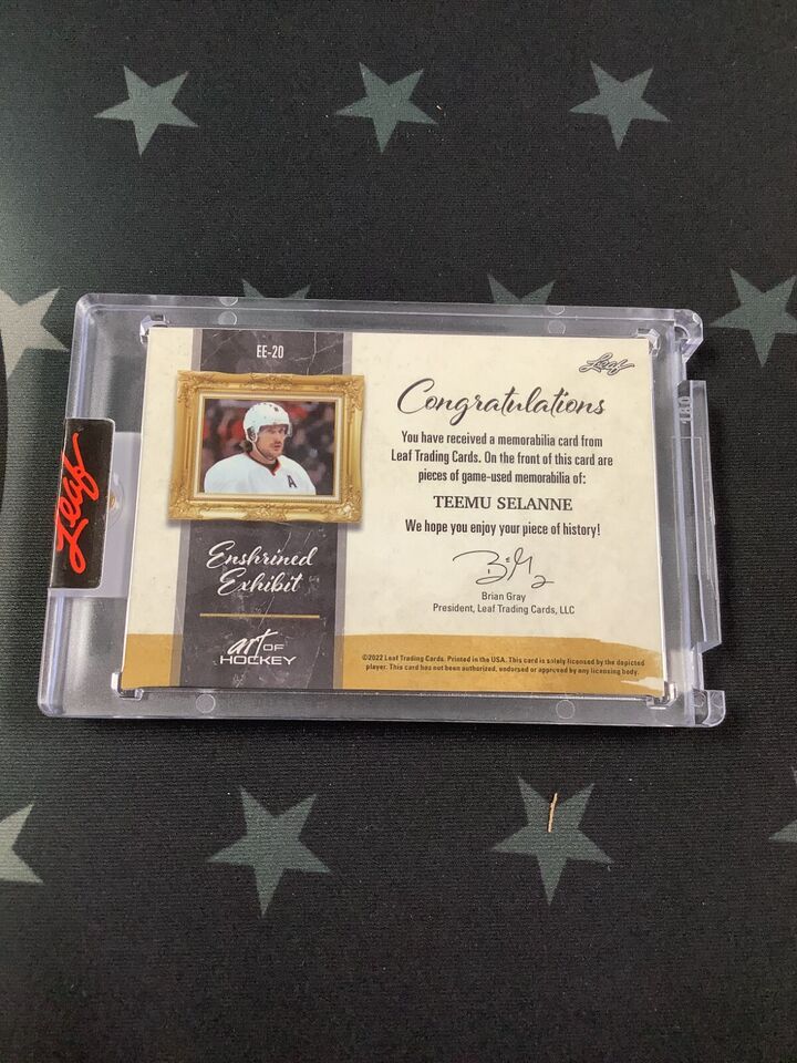2022 Teemu Selanne Leaf Art of Hockey Enshrined Exhibit #EE 20/45 - Limited Edition Hockey Collectible for Fans & Memorabilia Display