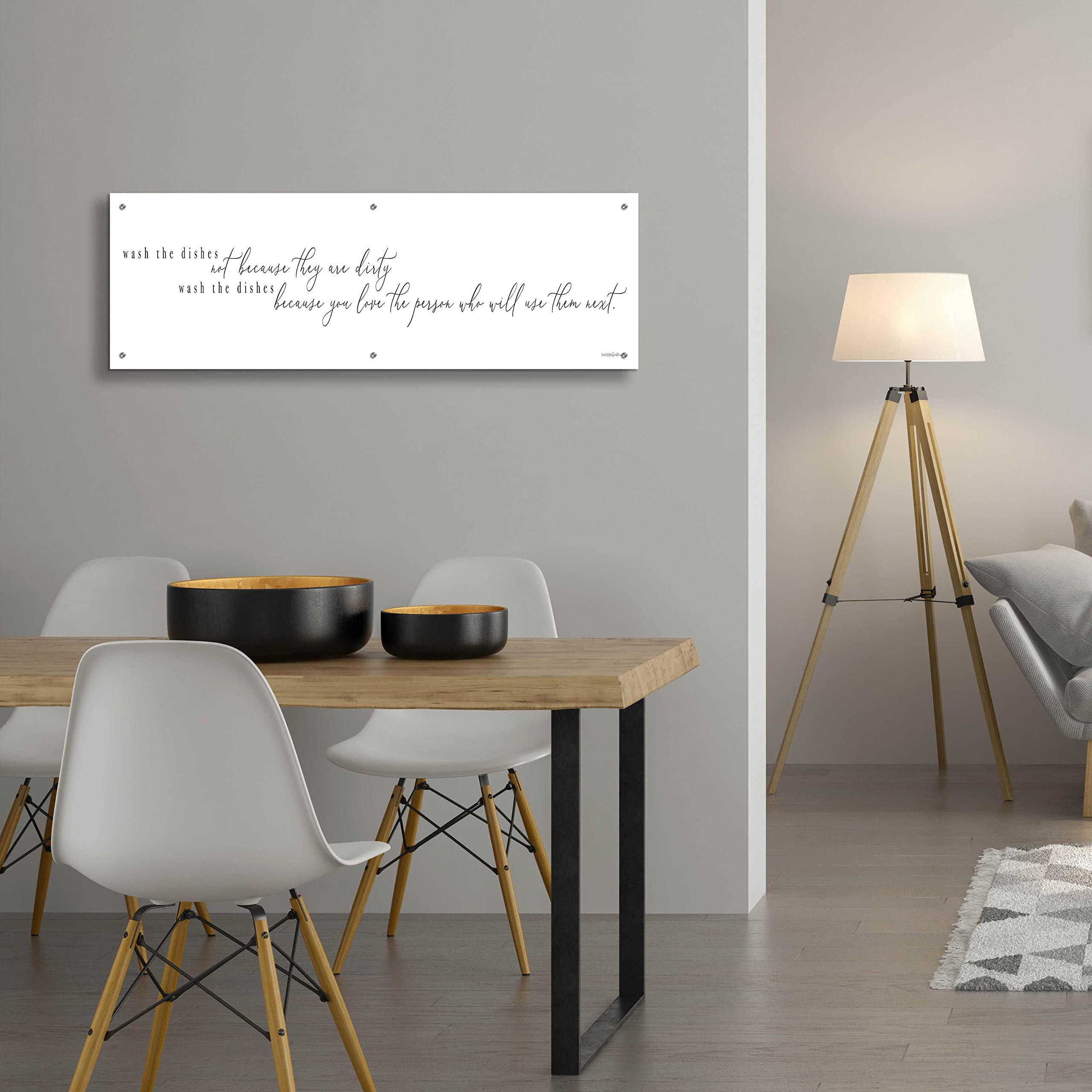 Epic Art 'Wash The Dishes' by Kamdon Kreations - 48x16 Inch Modern Acrylic Glass Wall Decor - Perfect for Kitchen, Dining Room & Funny Home Decor