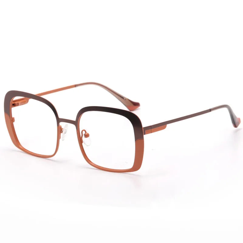 Aror Women's Square Thick Rim Eyeglasses - Full Rim Alloy Frame for Women | Perfect for Reading, Working, and Fashion Accessories
