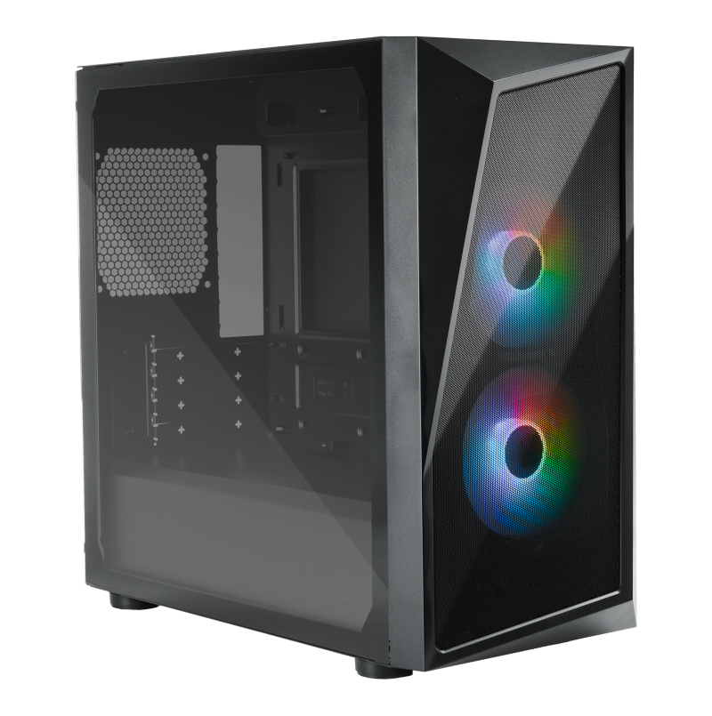 Cooler Master CP320 KGNN S01 CM CMP320 Mesh ARGB Mid Tower ATX Case with 3 RGB Fans - High Airflow Gaming PC Case for Custom Builds & Streaming Setups