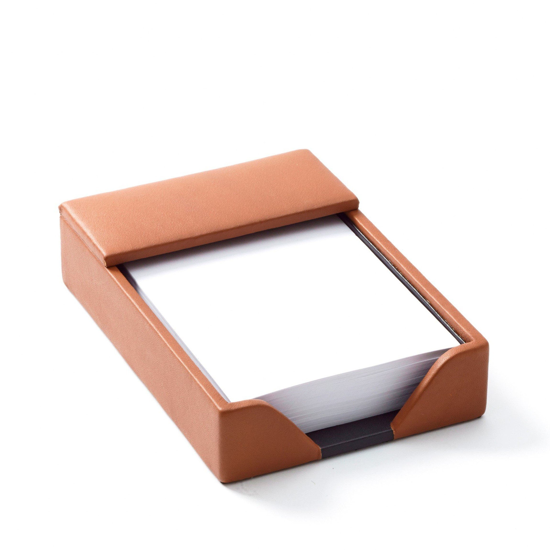 Premium Leather Classic Memo Pad Holder in Cognac Brown - Perfect for Office, Journaling & Business Meetings (A5 Size)