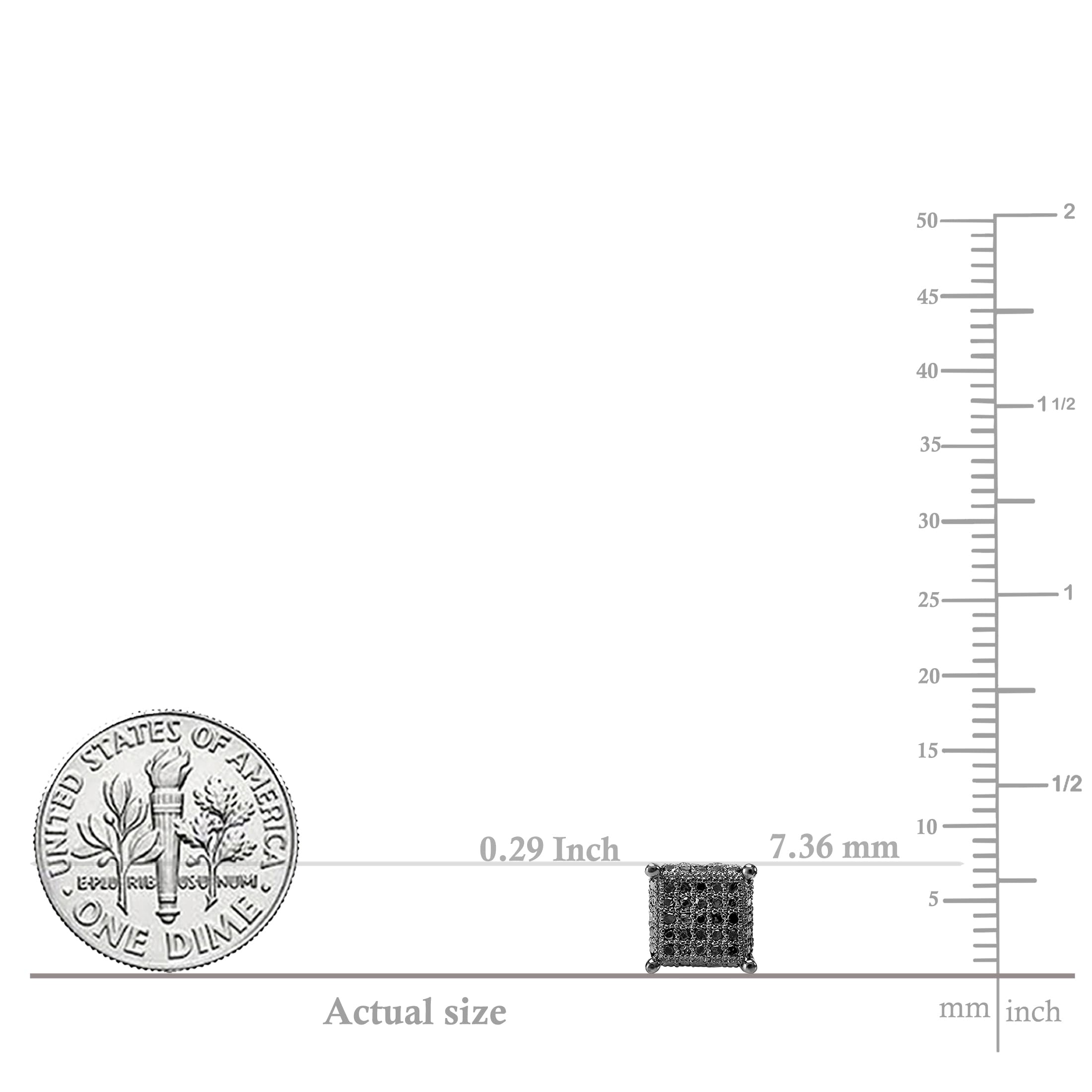 Dazzlingrock Collection 0.25 Carat Round Diamond Cubic Zirconia Stud Earrings for Women & Men - 925 Sterling Silver Black & Blue Plated - Perfect for Parties, Weddings & Everyday Wear