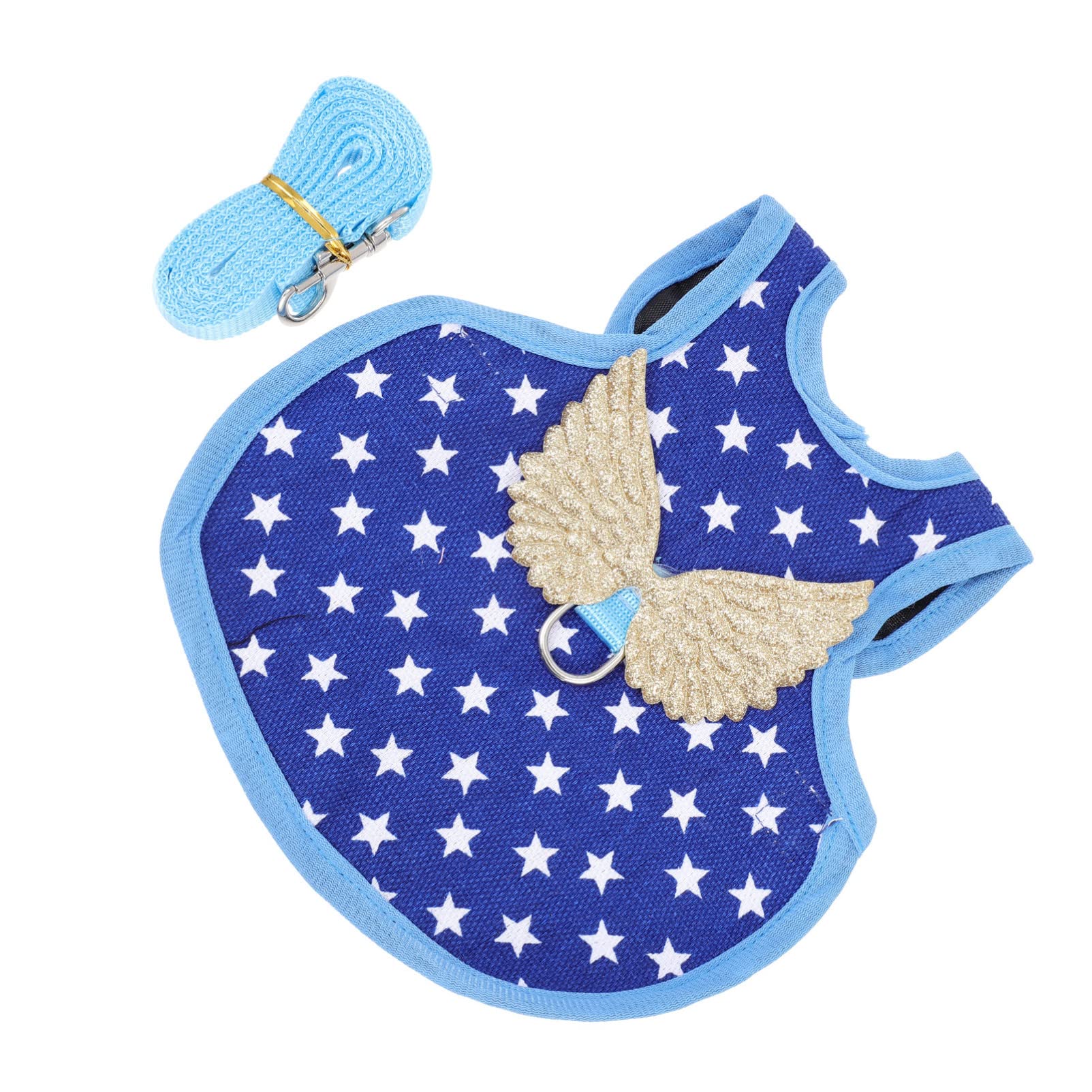 Adjustable Chicken Harness and Leash Set - Breathable Pet Vest for Hens, Roosters, Ducks & Geese - POPETPOP Camisole Training Harness with Matching Belt (Blue) - Perfect for Backyard Poultry Training, Farm Safety & Outdoor Adventures