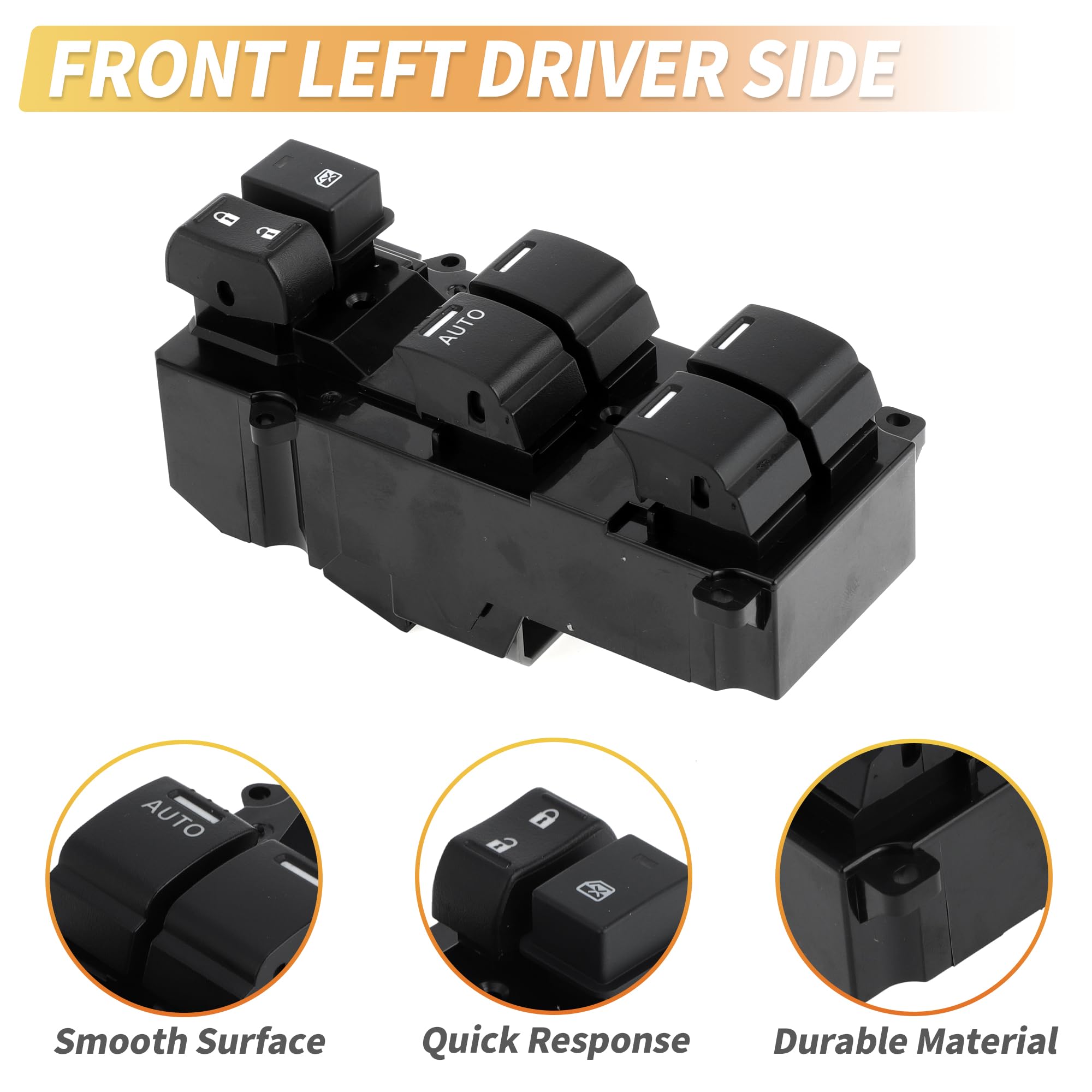 X AUTOHAUX Power Window Switch - Left Front Driver Side Window Control Replacement for Honda CRV 2011 2012 2013 Models | Compatible with CR-V SUV | Easy DIY Installation & Repair