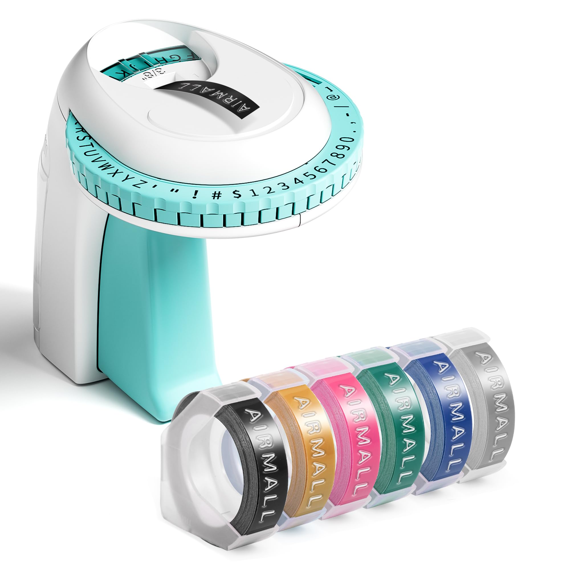 Airmall Omega S Handheld Embossing Label Maker Machine - 3D Vintage Inkless Manual Portable Label Printer for Kids, Home, School, Office & DIY Projects | Perfect for Organizing, Crafting & Gift Tagging