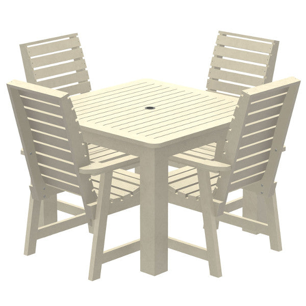 Glennville 5-Piece Square Outdoor Dining Set - Patio Furniture with Table and 4 Chairs - Perfect for Backyard, Garden, and Poolside Gatherings