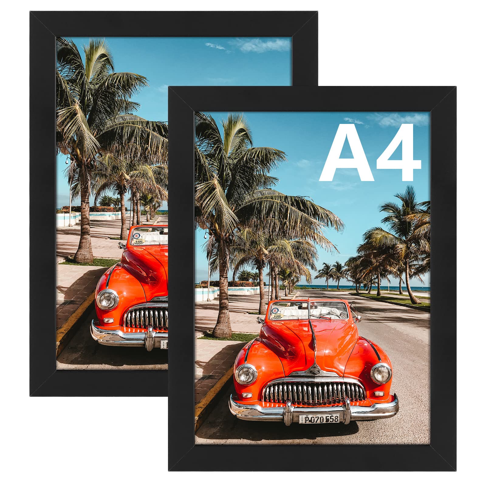 AUEAR 2-Pack Black A4 Picture Frames (8.3