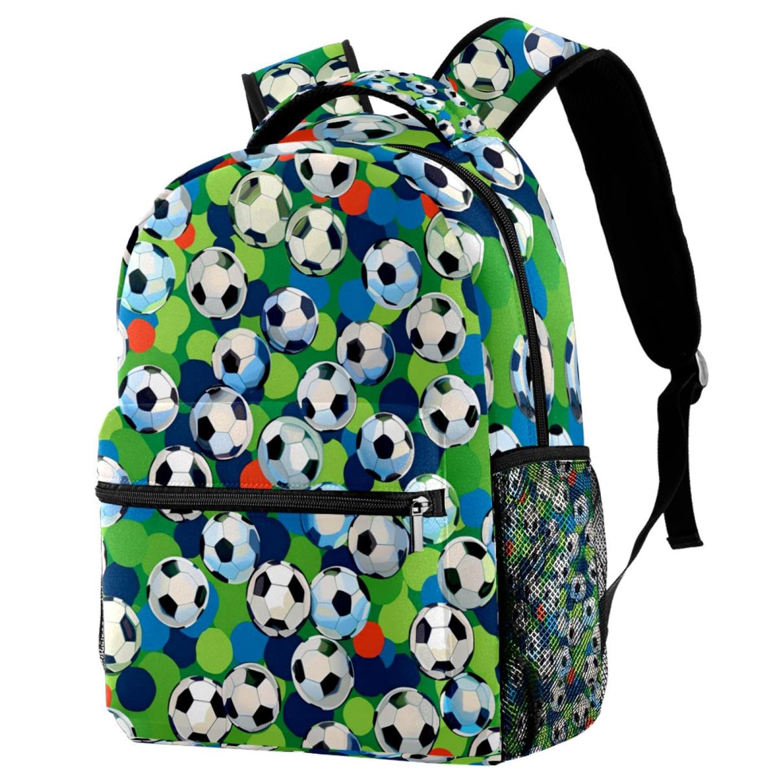 Lightweight Travel Backpack - Small Carry On Backpack with Football Soccer Ball Floral Design | Perfect for School, Gym, Hiking & Weekend Getaways