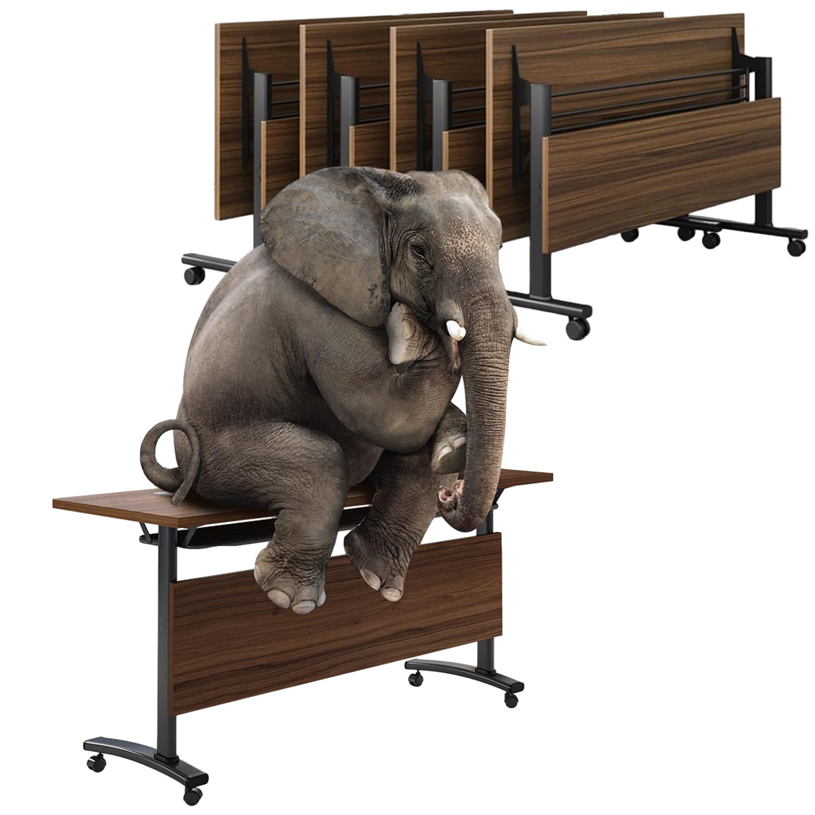 4-Pack Modern Folding Conference Tables with Wheels - 63