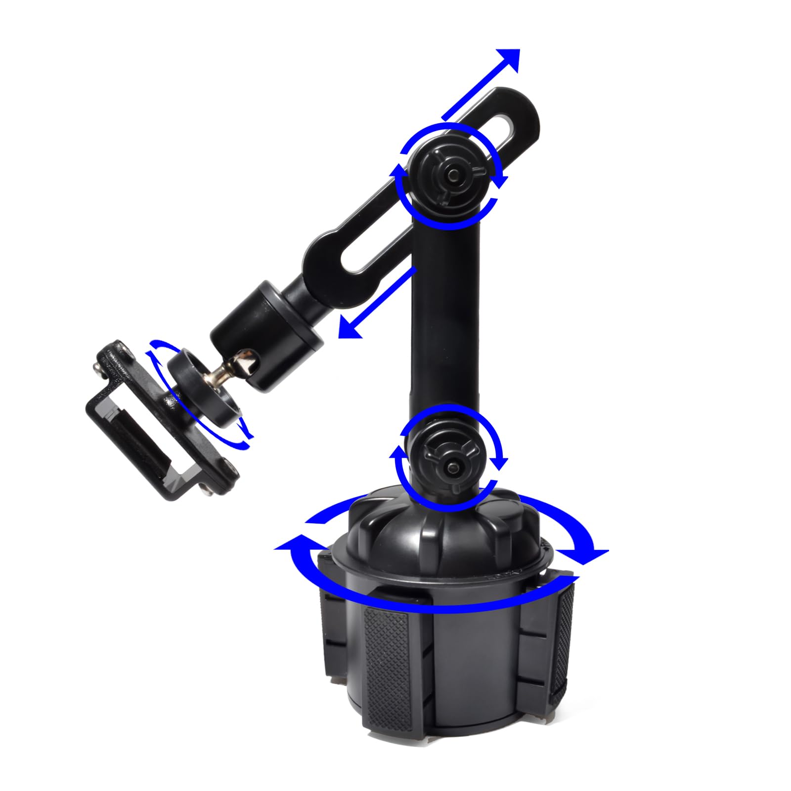 TWAYRDIO Adjustable Height Cup Holder Mount for Baofeng, Retevis, Motorola Talkabout, Yaesu Handheld Walkie Talkies & Two-Way Radios - Perfect for Truck, SUV, Off-Road & Emergency Vehicle Use