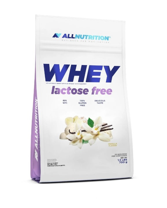 Allnutrition Whey Protein Powder - Lactose Free, Vanilla Flavor, 700g for Muscle Recovery & Post-Workout Nutrition | Gym Supplements & Healthy Lifestyle