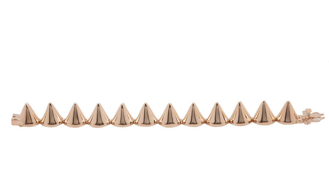 Rose Gold Medium Cone Bracelet - Adjustable Bangle for Women, Trendy Boho Jewelry for Everyday Wear & Layering