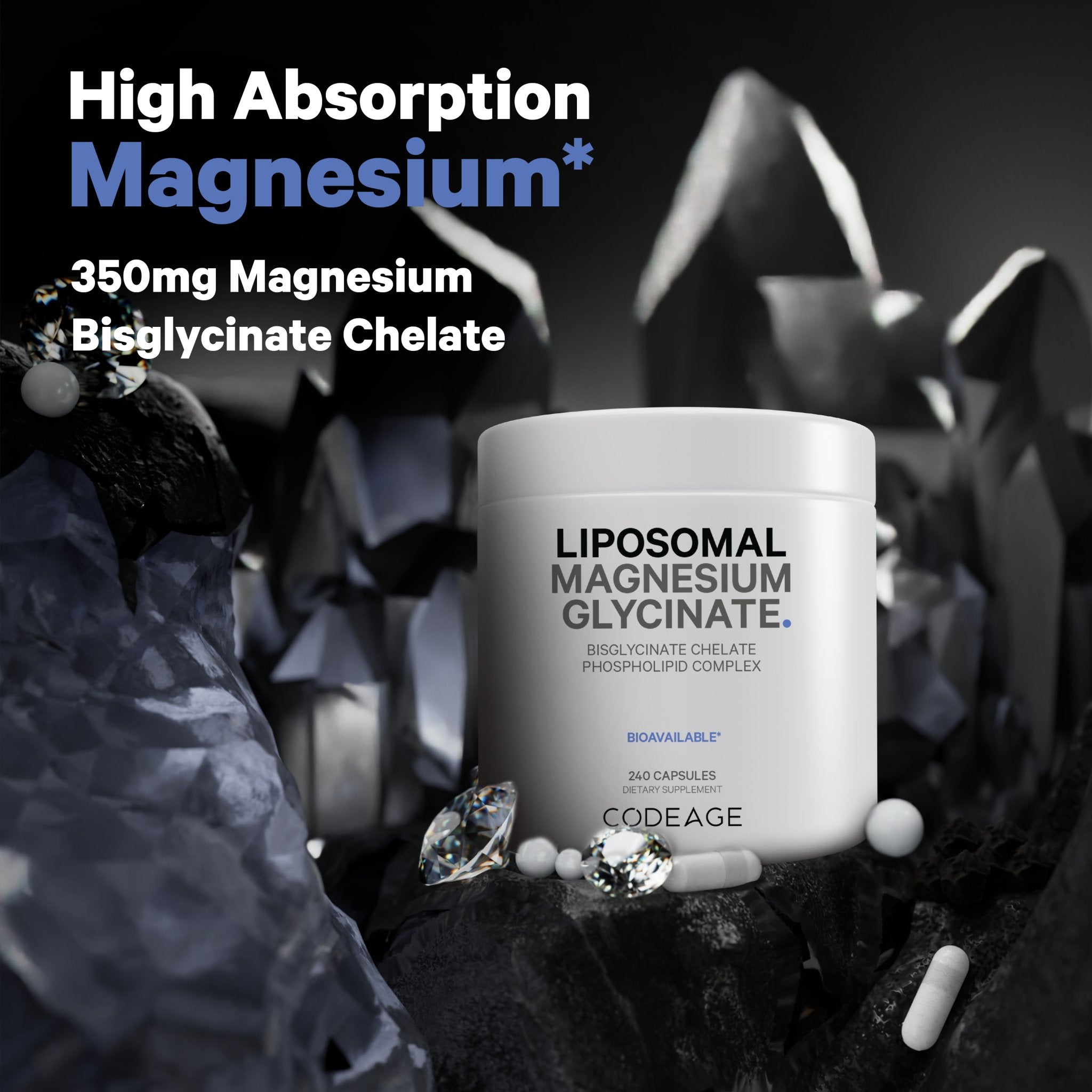 Codeage Liposomal Magnesium Glycinate Supplement - Premium Bioavailable Magnesium for Stress Relief, Sleep Support & Muscle Recovery - Ideal for Athletes, Busy Professionals & Health-Conscious Individuals
