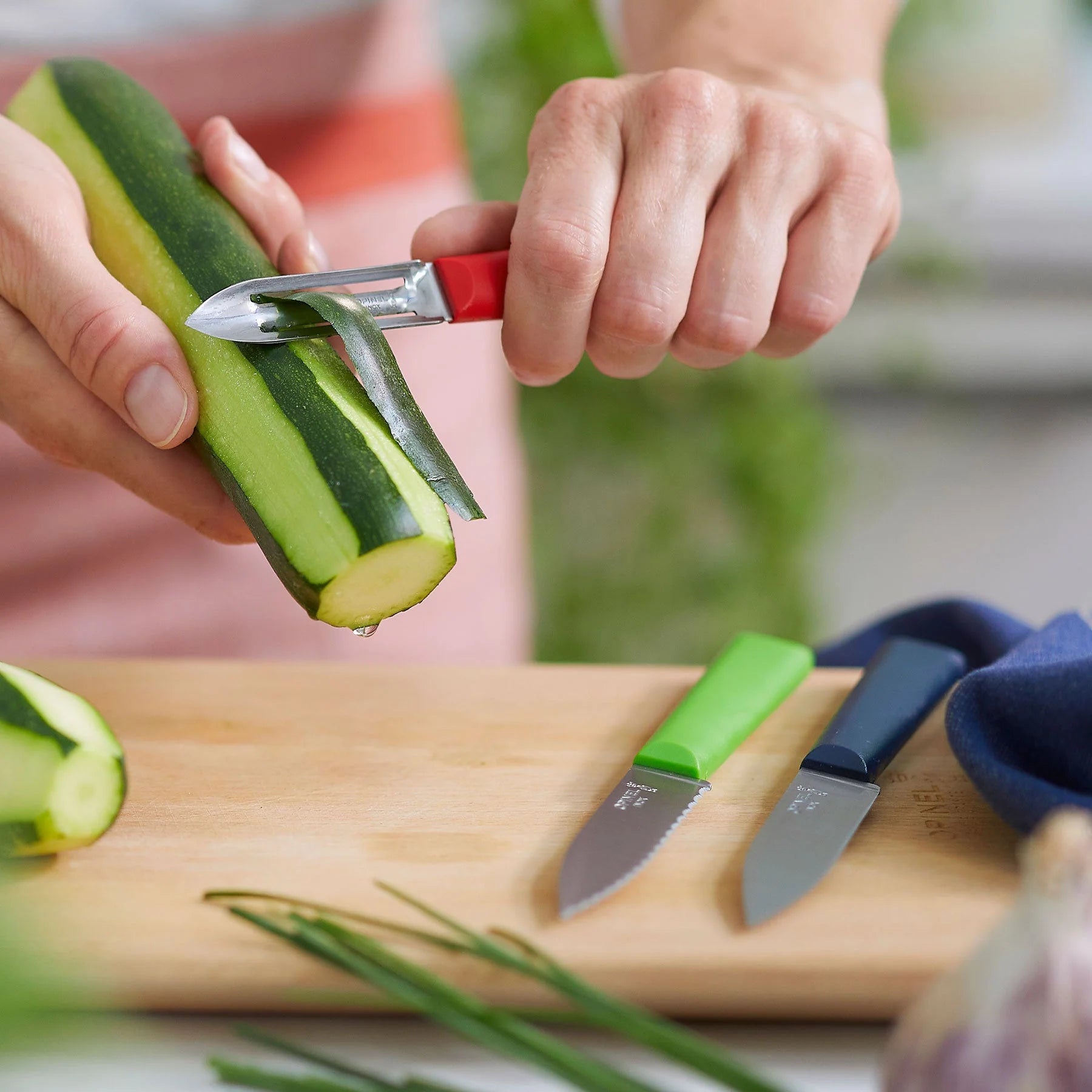 Opinel Essentials+ Small Kitchen Prep Knife Set - 3-Piece High Carbon Steel Chef Knives for Chopping, Slicing & Dicing - Perfect for Home Cooking, Camping & Outdoor Adventures