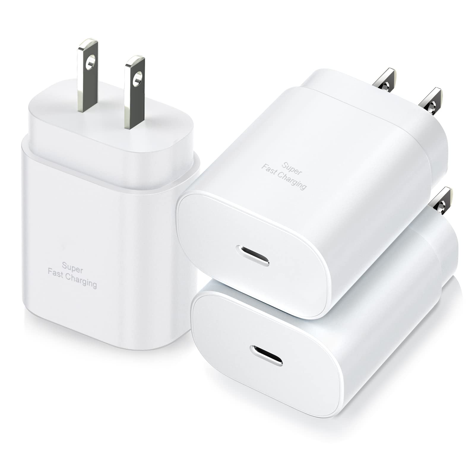 Costyle 3-Pack 25W USB C Fast Charger Block - Super Fast Charging for iPhone 15/14/13/12/11/XS/XR/SE, iPad Pro, Samsung Galaxy S25/S24/S23/S22/S21/S20 - Perfect for Home, Office & Travel (White)