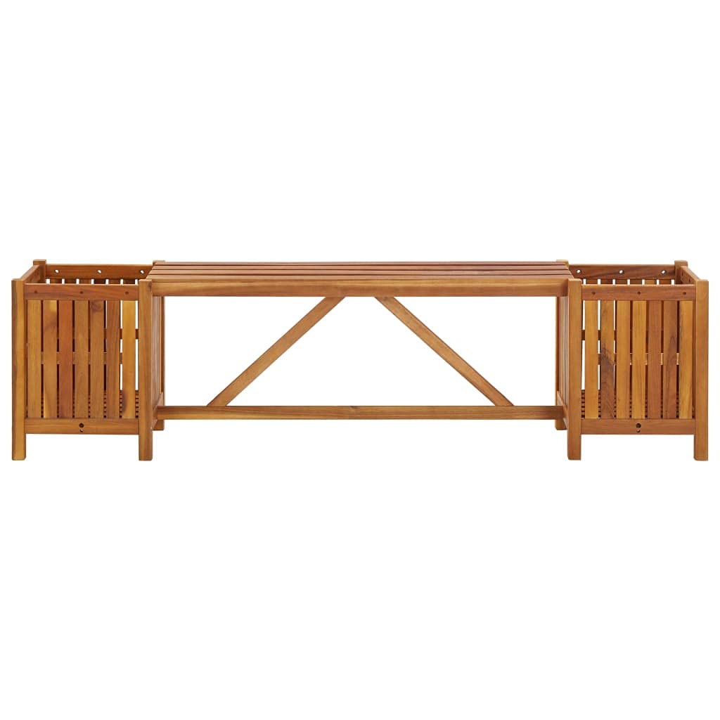 vidaXL Solid Acacia Wood Garden Bench with Integrated Planters - 59