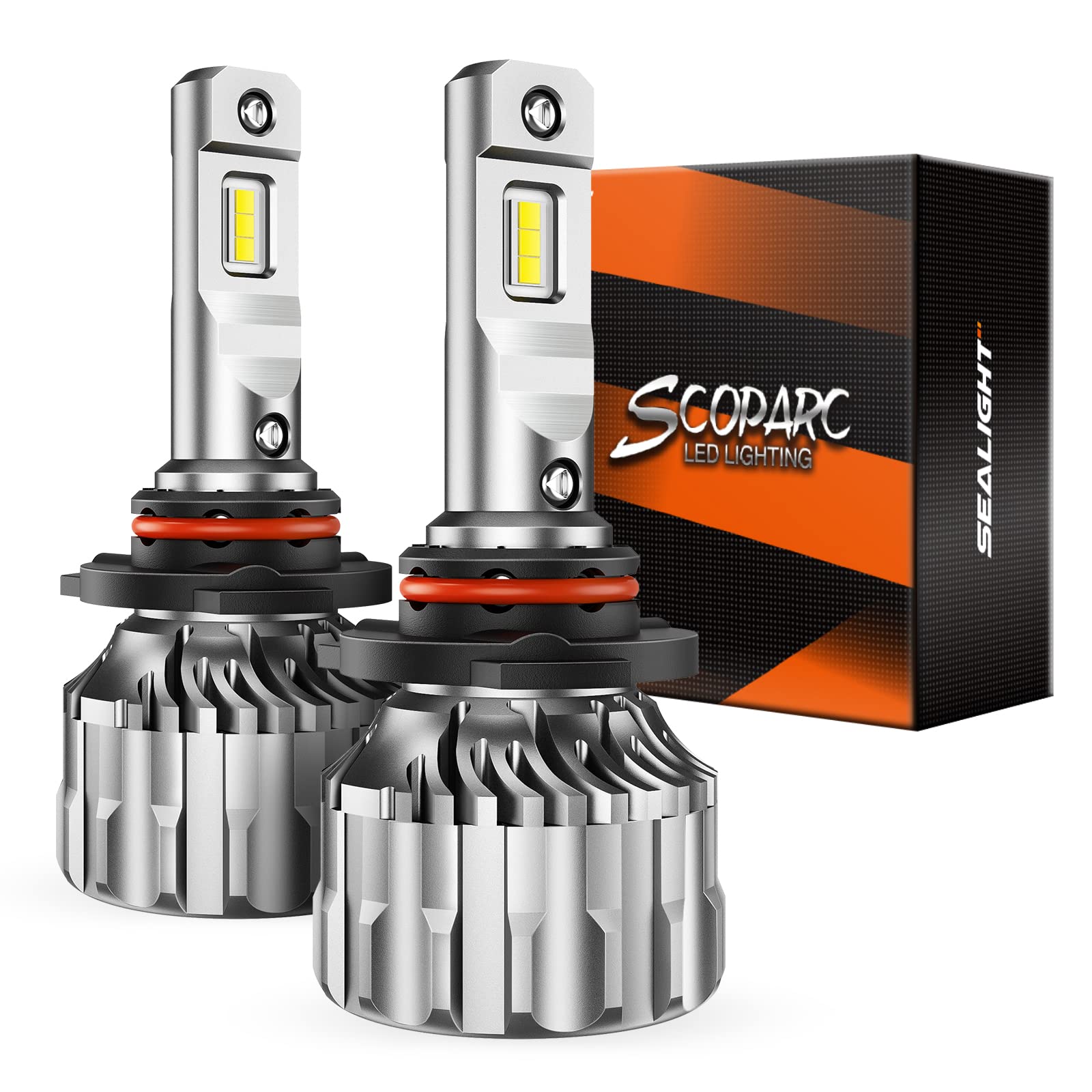 SEALIGHT 9005/HB3 LED Bulbs 33000LM Super Bright 6500K Cool White - 60000+ Hours Lifespan, IP68 Waterproof, Plug-N-Play Installation with Cooling Fan - Perfect for Fog Lights, Powersports, Off-Road Vehicles & Night Driving (Pack of 2)
