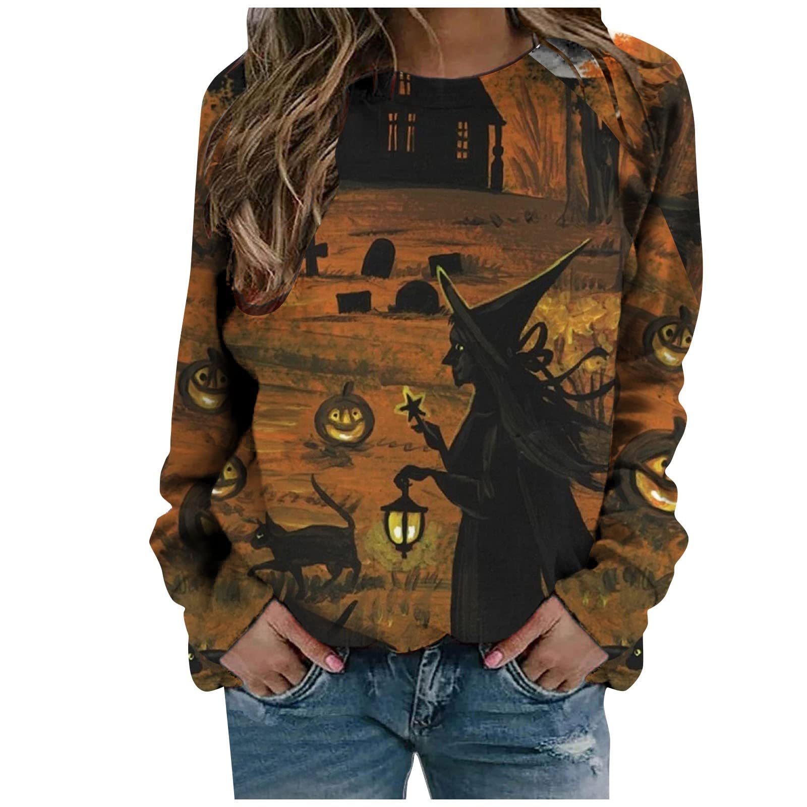 Women's Casual Drop Shoulder Long Sleeve Flowy Retro Printed Button Blouse - Relaxed Fit Fall Fashion 2022 - Perfect for Office Wear, Date Nights & Autumn Outfits