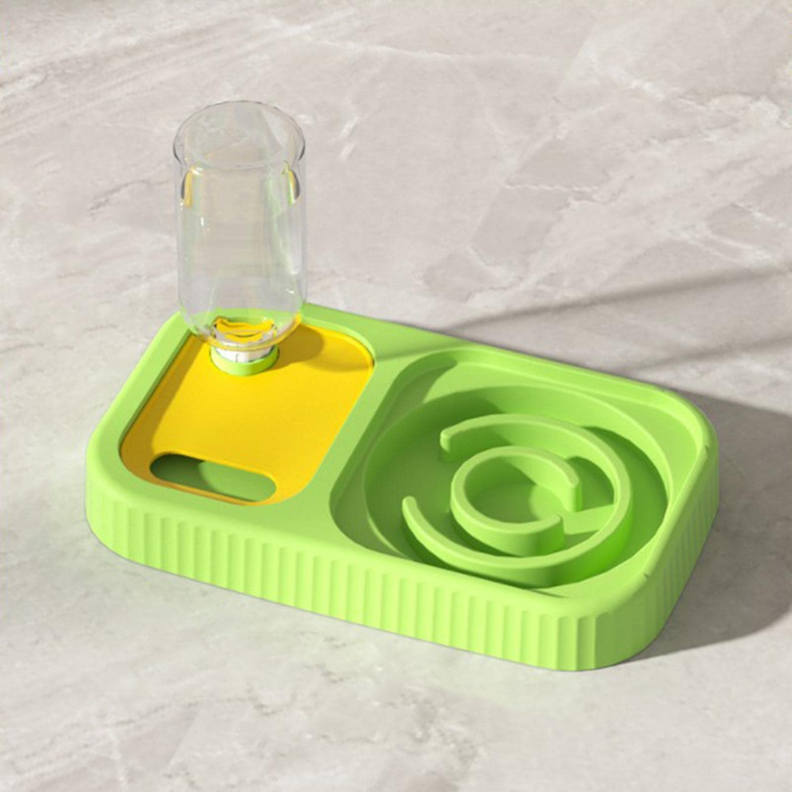 Durable Slow Feed Pet Bowl - No-Spill Automatic Dog & Cat Feeder for Small & Large Breeds | Green Pet Food Dispenser | Perfect for Mealtime Portion Control & Mess-Free Feeding | Ideal for Puppies, Kittens & Senior Pets