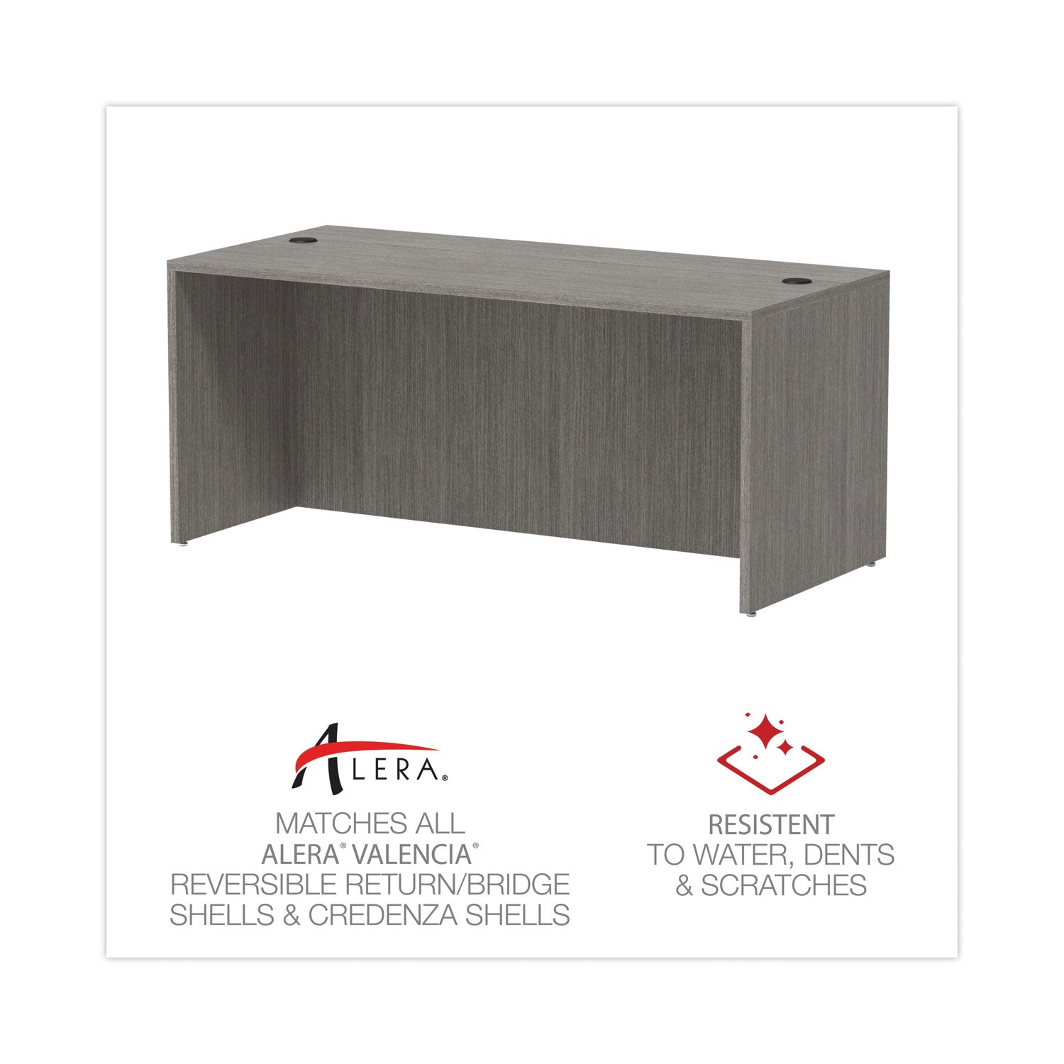 Alera Valencia Series Straight Front Office Desk Shell - 65