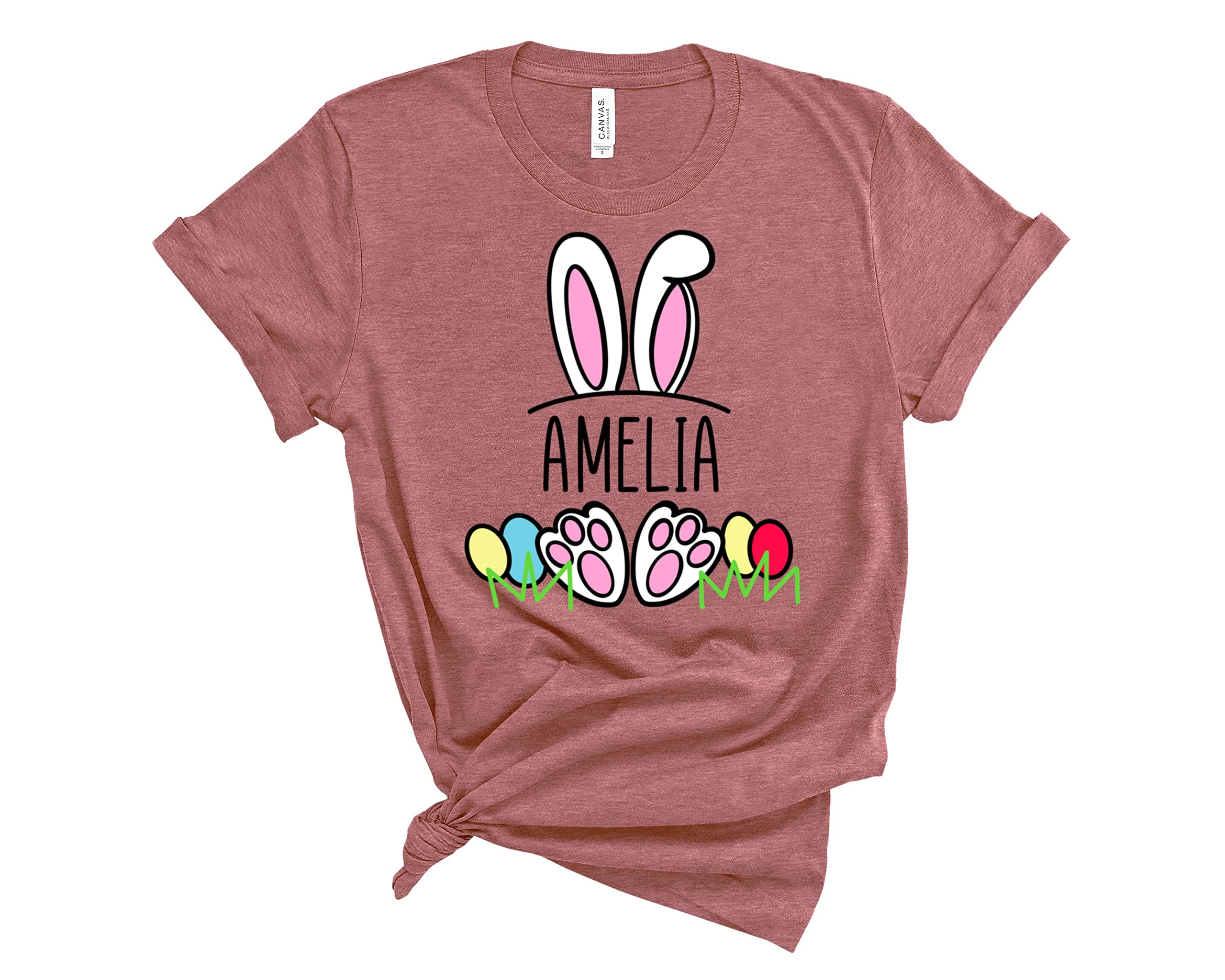 Custom Bunny Rabbit Easter T-Shirts for Kids - Personalized Baby & Toddler Graphic Tees with Pastel Easter Egg Designs - Cute Casual Tops for Boys & Girls - Perfect for Easter Celebrations, Church Events & Spring Family Photos