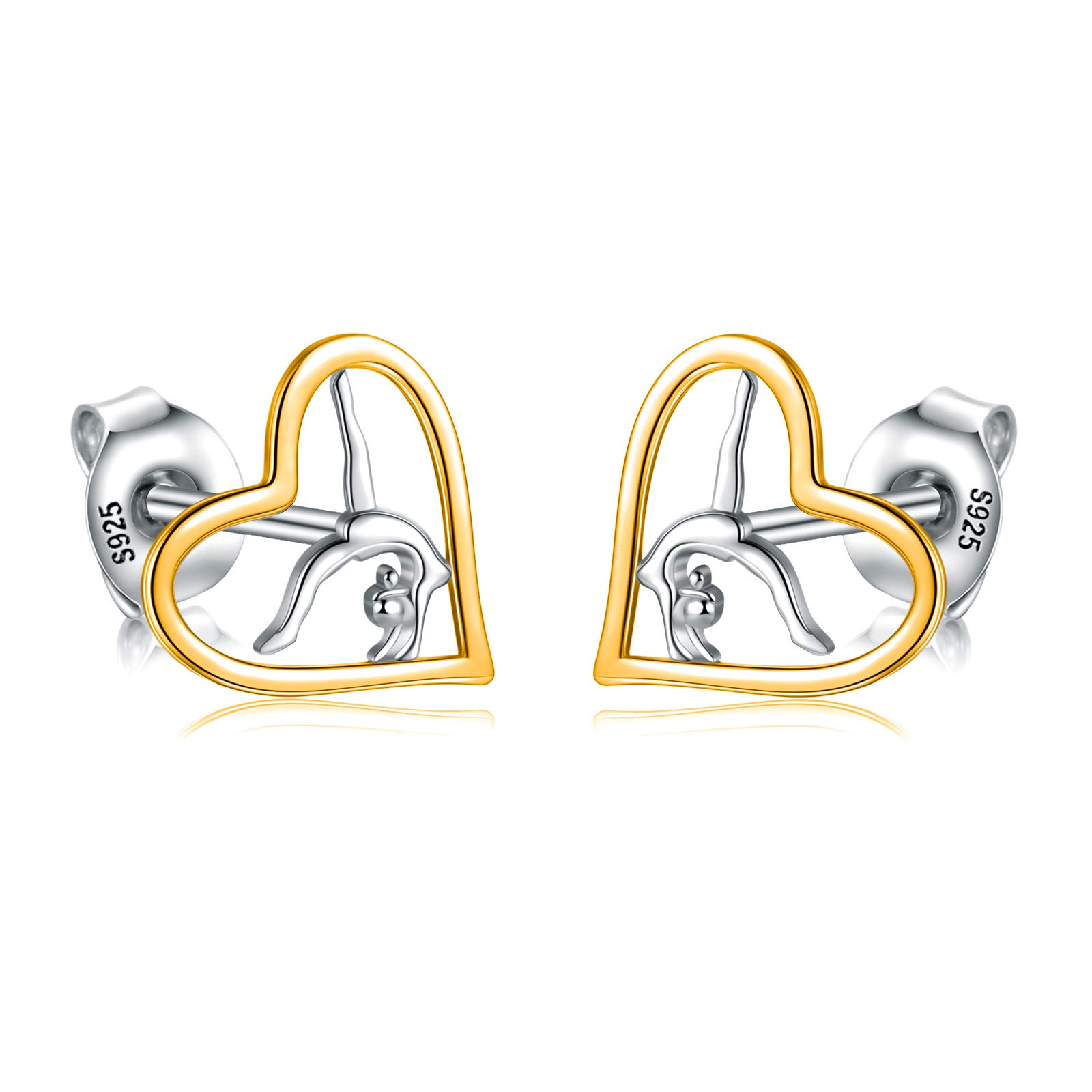USA Gymnastics Stud Earrings for Women - 925 Sterling Silver Sport Jewelry - Perfect for Team USA Fans, Birthday & Christmas Gifts - Ideal for Gymnastics Competitions & Everyday Wear
