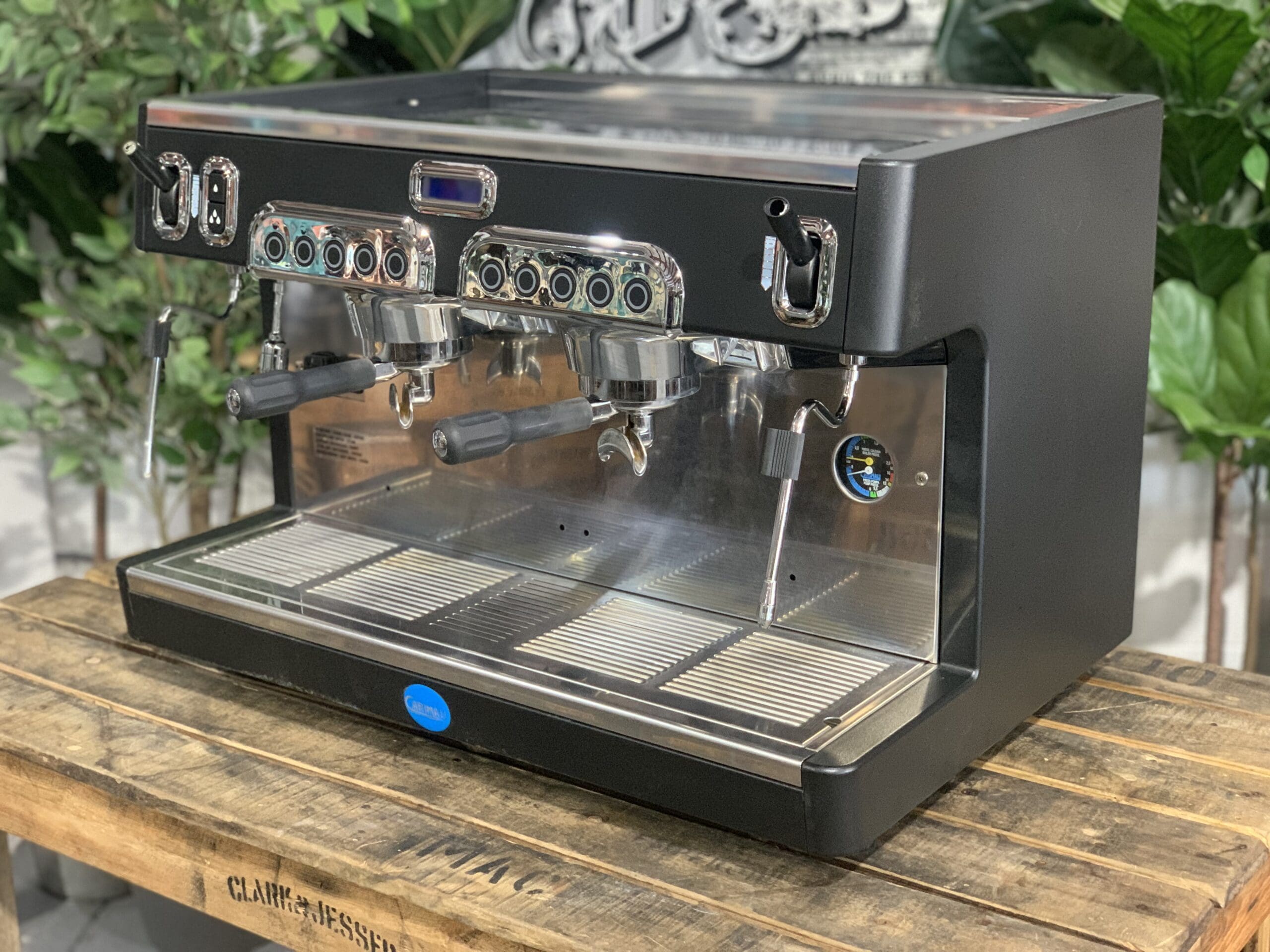 Carimali Cento 2 Group Black High Cup Commercial Espresso Machine - Perfect for Coffee Shops, Restaurants & Offices