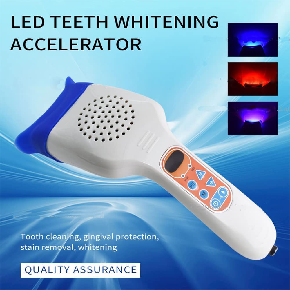 30W Portable LED Teeth Whitening Machine - Handheld Device with Blue, Purple & Red Light (10pcs) for Professional At-Home Dental Care & Smile Enhancement