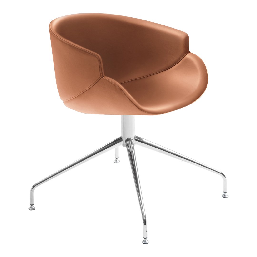 Bix Armchair with 4-Star Swivel Base & Upholstered Fabric - Modern Living Room Lounge Chair for Home Office or Reading Nook