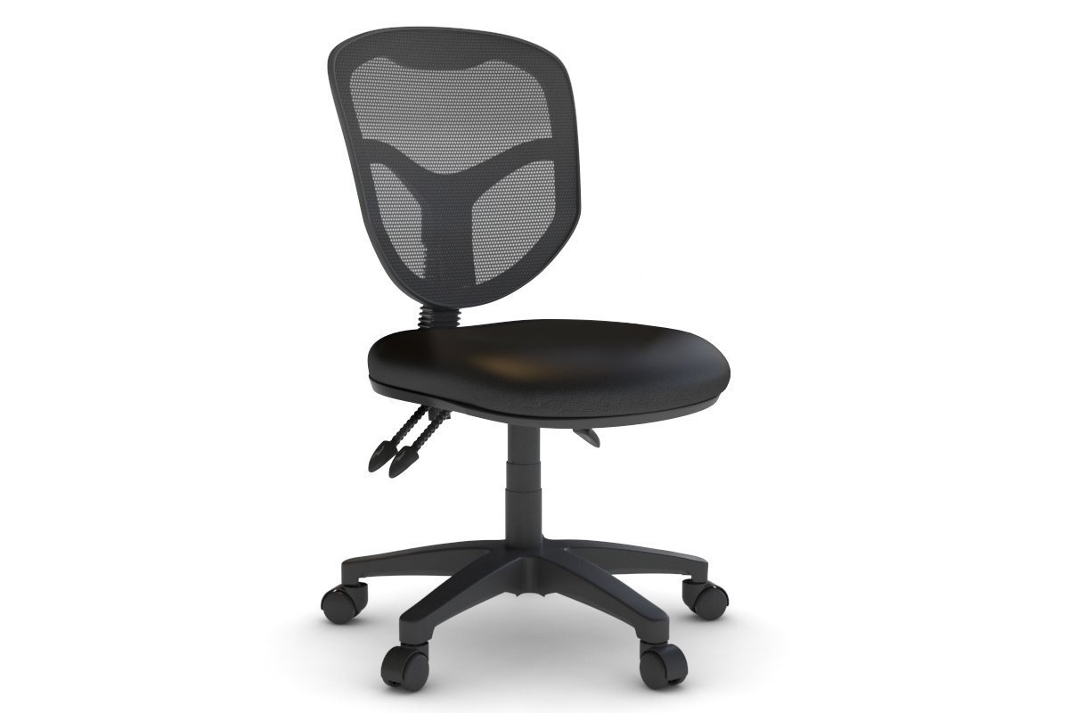 Ergonomic Office Chair with Mesh Back & Synthetic Leather Seat - Comfortable Desk Chair for Home & Office Workspaces