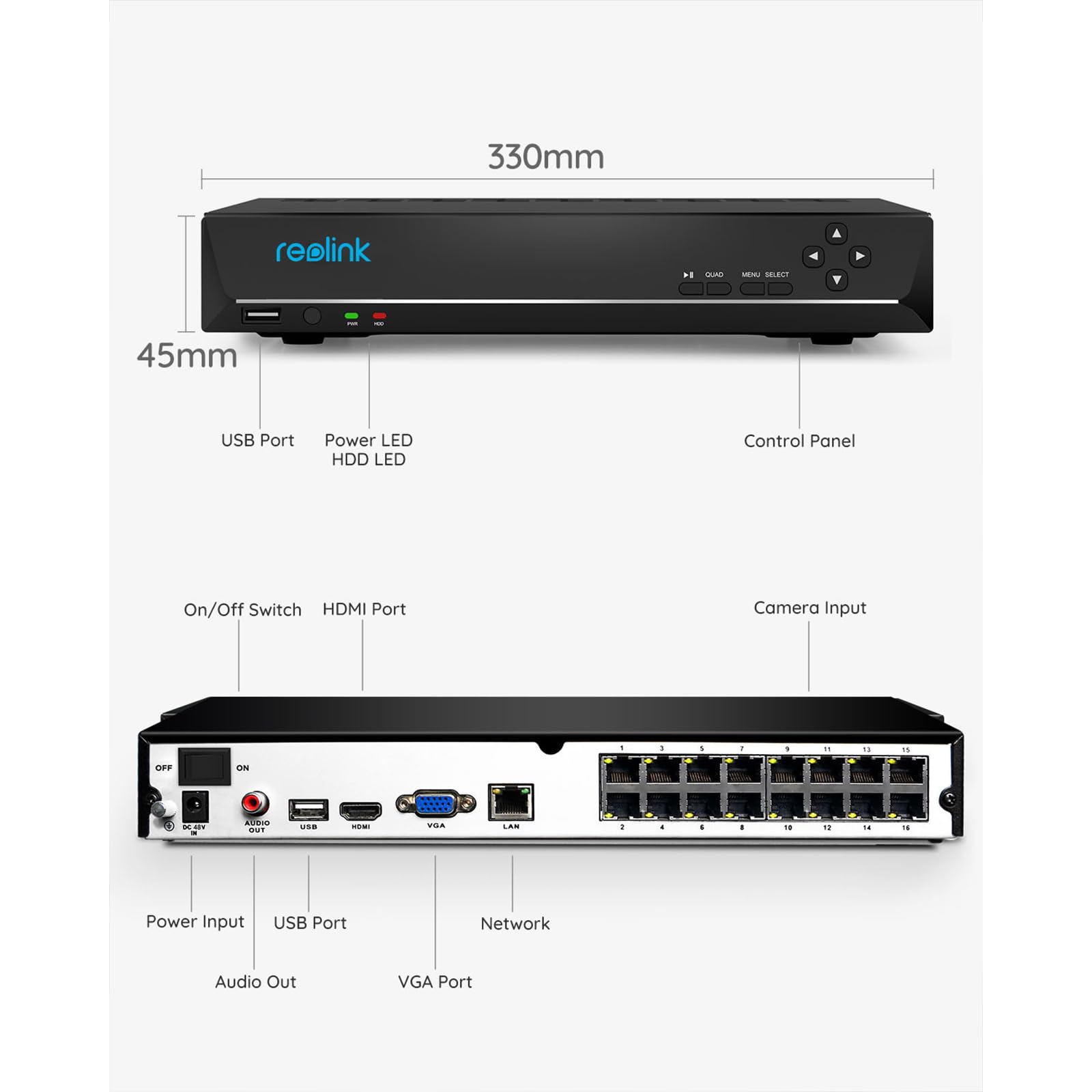 REOLINK 16CH PoE NVR Security System with 4TB HDD - Compatible with 16MP/12MP/4K/8MP/5MP/4MP IP Cameras - 24/7 Recording for Home & Business Surveillance - RLN16-410 (Ideal for Monitoring Stores, Offices, and Residential Properties)