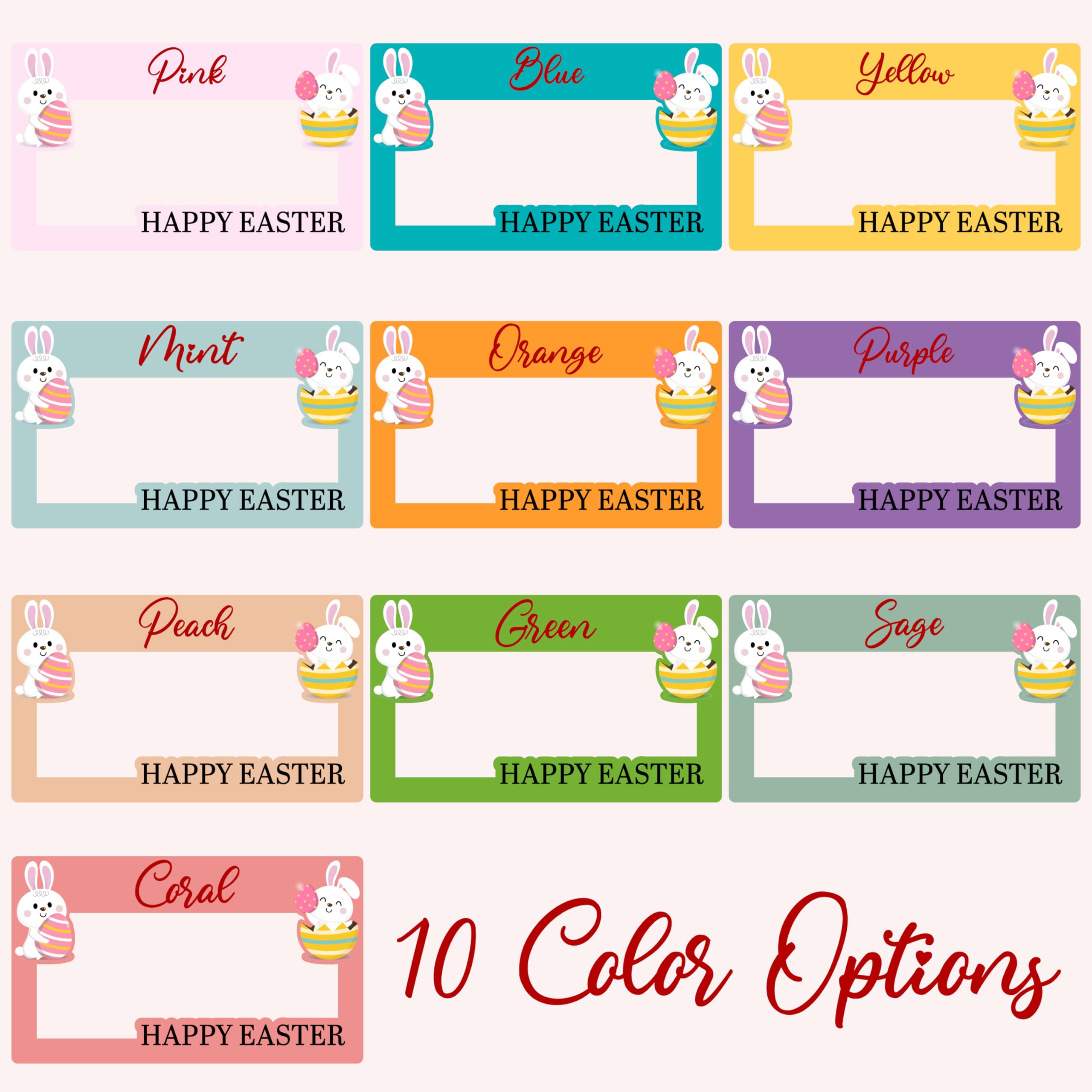 Custom Easter Money Holder for Boys & Girls - Personalized Name & 2-Line Message - 10 Color Options - Adorable Bunny Rabbit Design - Perfect for Easter Gifts, Egg Hunt Prizes & Holiday Cash Gifts