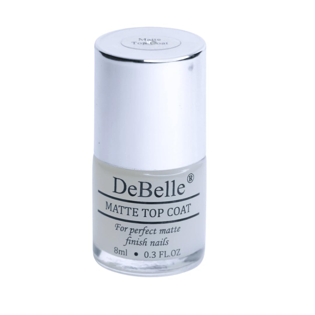 DeBelle Gel Nail Polish Set - 2 Pack with Royale Viola (Dark Violet) & Matte Top Coat - 16ml Total (8ml Each) | Chip-Resistant, No UV Light Needed | Perfect for Manicures, Pedicures & Nail Art Designs