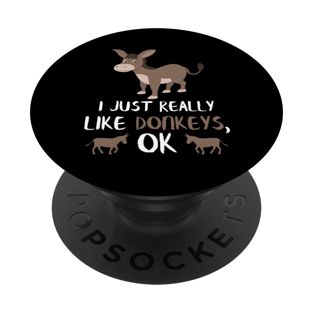 Cute Donkey PopSockets PopGrip - Swappable Phone Grip for iPhone, Samsung & Tablets - Perfect Farmer Gift & Animal Lover Present for Work, Travel & Daily Use