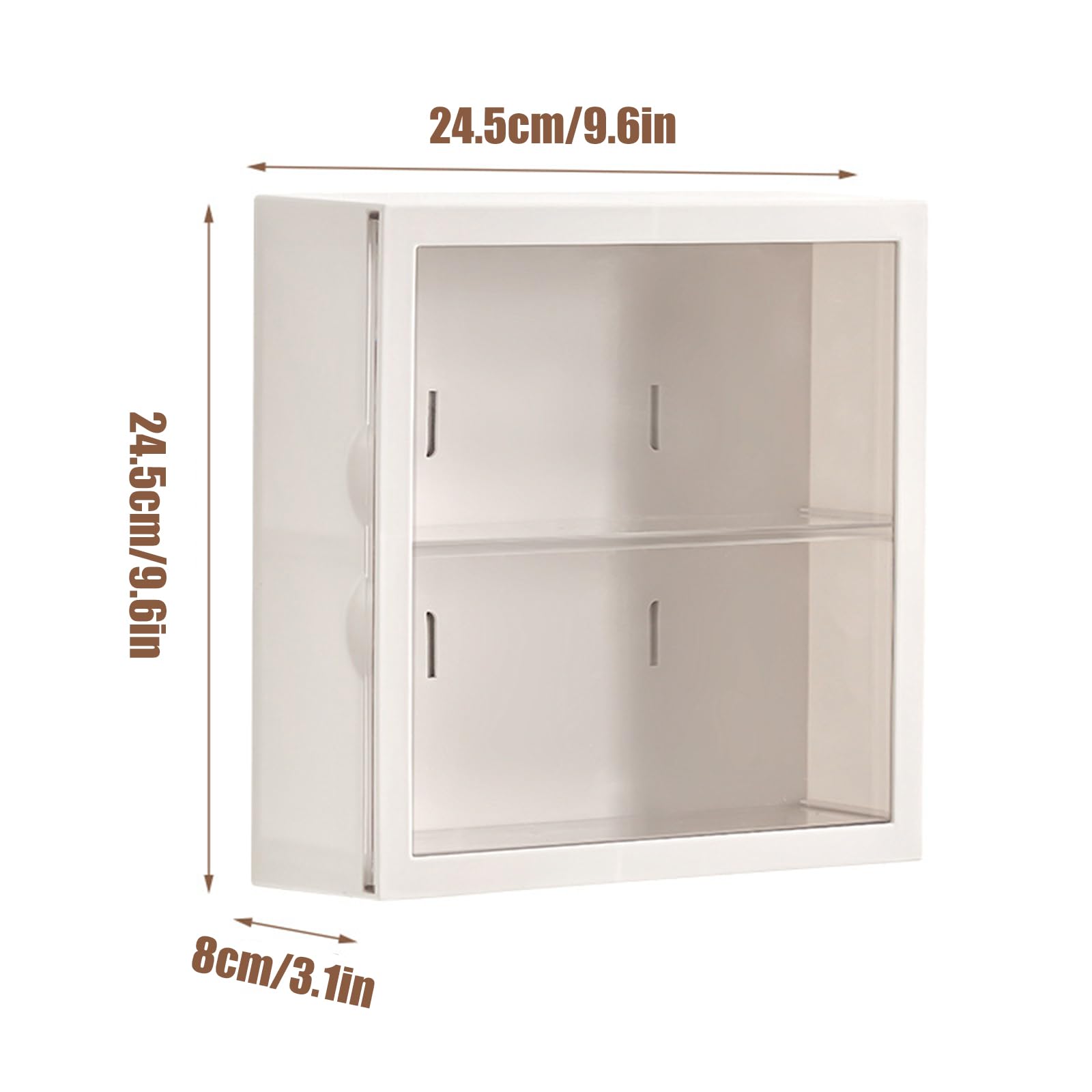 Clear Acrylic Display Case for Collectible Figures - Wall Mounted Square Doll Storage Box with Adjustable Stand & Door - Dustproof & Moisture Proof Protection for Lego Sets, Action Figures, Pop Mart Toys (White) - Perfect for Home Decoration, Toy Collection Display & Gift Packaging
