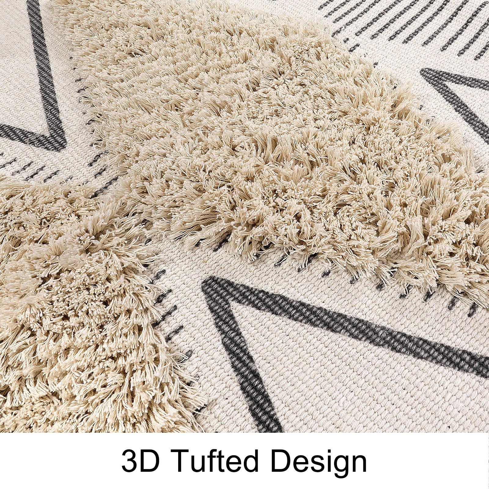 KIMODE 5x7 Washable Area Rug - Boho Farmhouse Woven Indoor/Outdoor Rug for Living Room, Bedroom, Dining Room, Nursery & Office - Lightweight Large Rug Perfect for Home Decor, Dorm & Patio Use