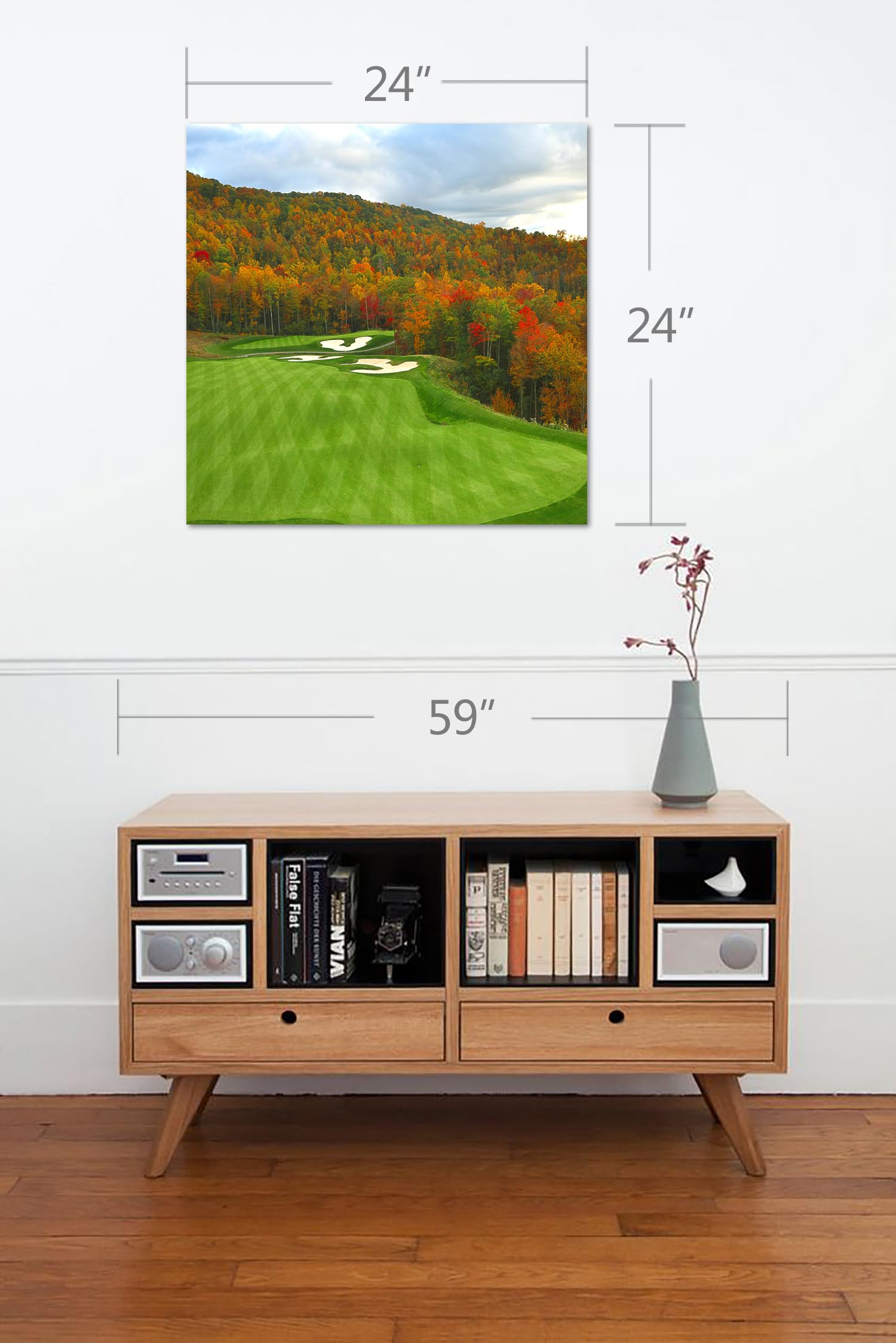 Sequoyah North Carolina Golf Course Framed Canvas Print - Premium Wall Art Decor, Gallery Wrap Inner Frame, 27x39 Inches - Perfect for Living Room, Office, or Golf Lover's Home Decor