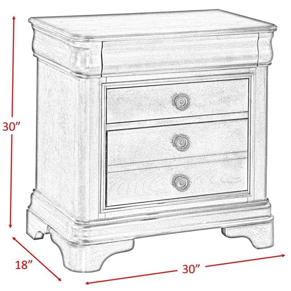 Elements Youngston Night Stand - Modern Bedside Table with Storage Drawer, Perfect for Bedroom, Living Room, or Dormitory