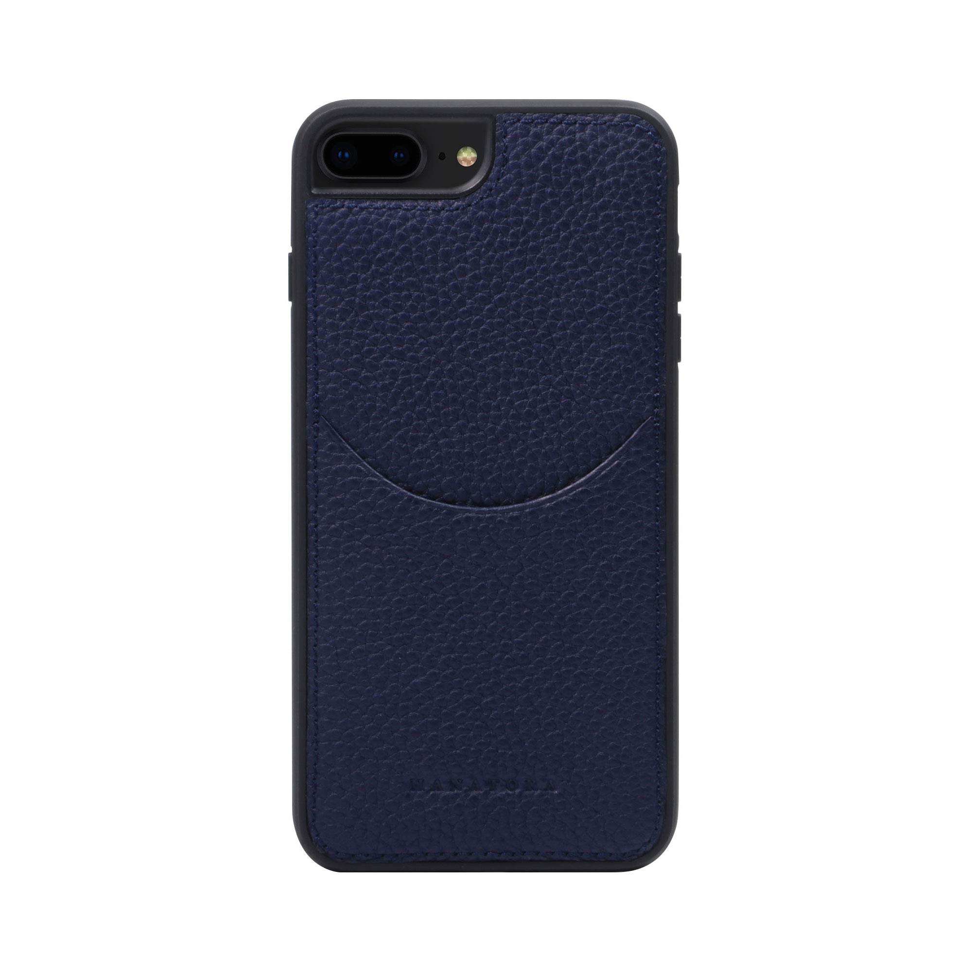 Hanatora Genuine Leather iPhone 8 Plus/7 Plus Case with Card Holder - Slim Protective Cover for Women & Men (Blue Indigo) - Perfect for Work, Travel & Everyday Use