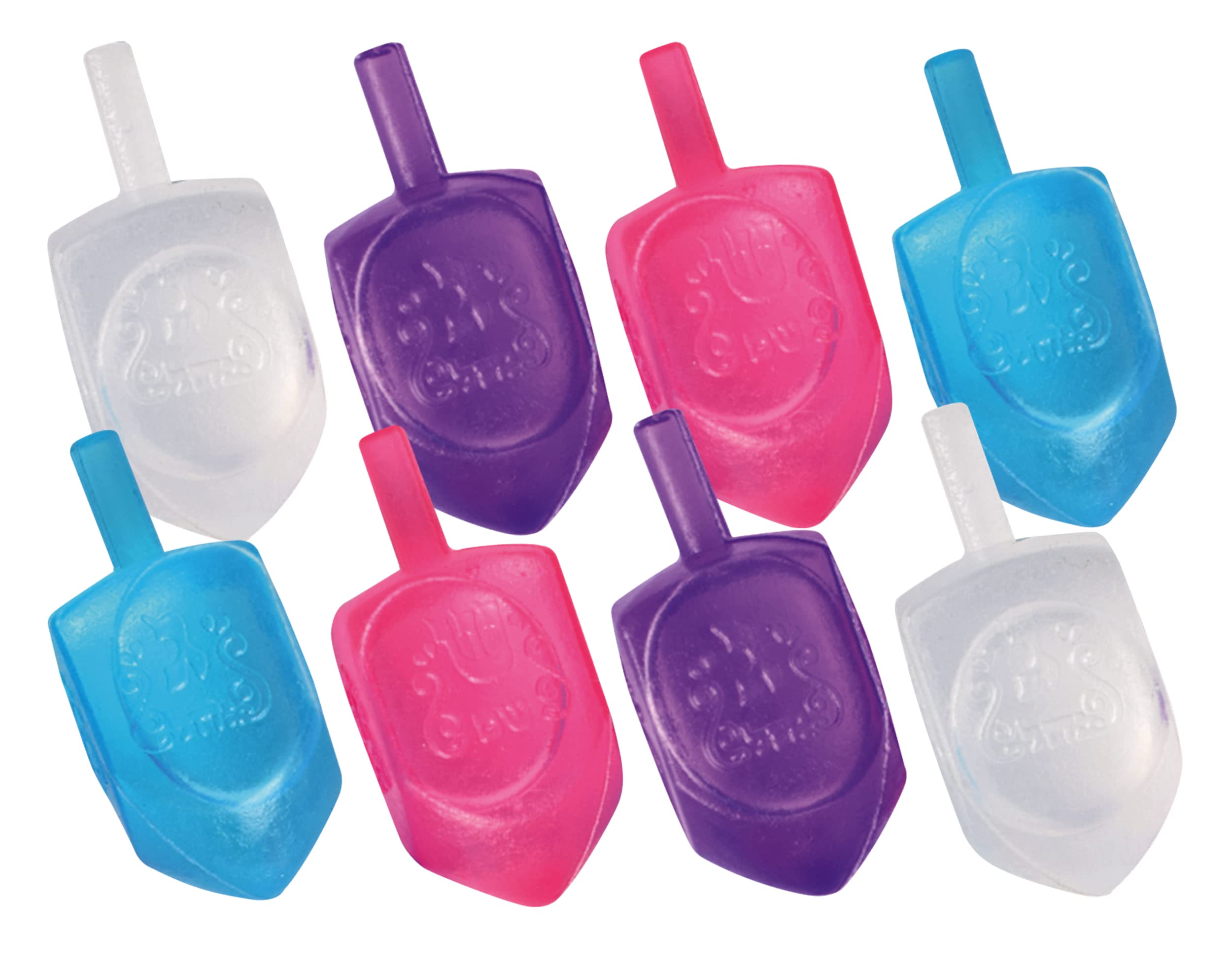 Dreidel Shaped Reusable Ice Cubes - 8 Pack Food Grade Freezer Safe Silicone Ice Cubes for Hanukkah Celebrations | Perfect for Cocktails, Drinks & Holiday Parties
