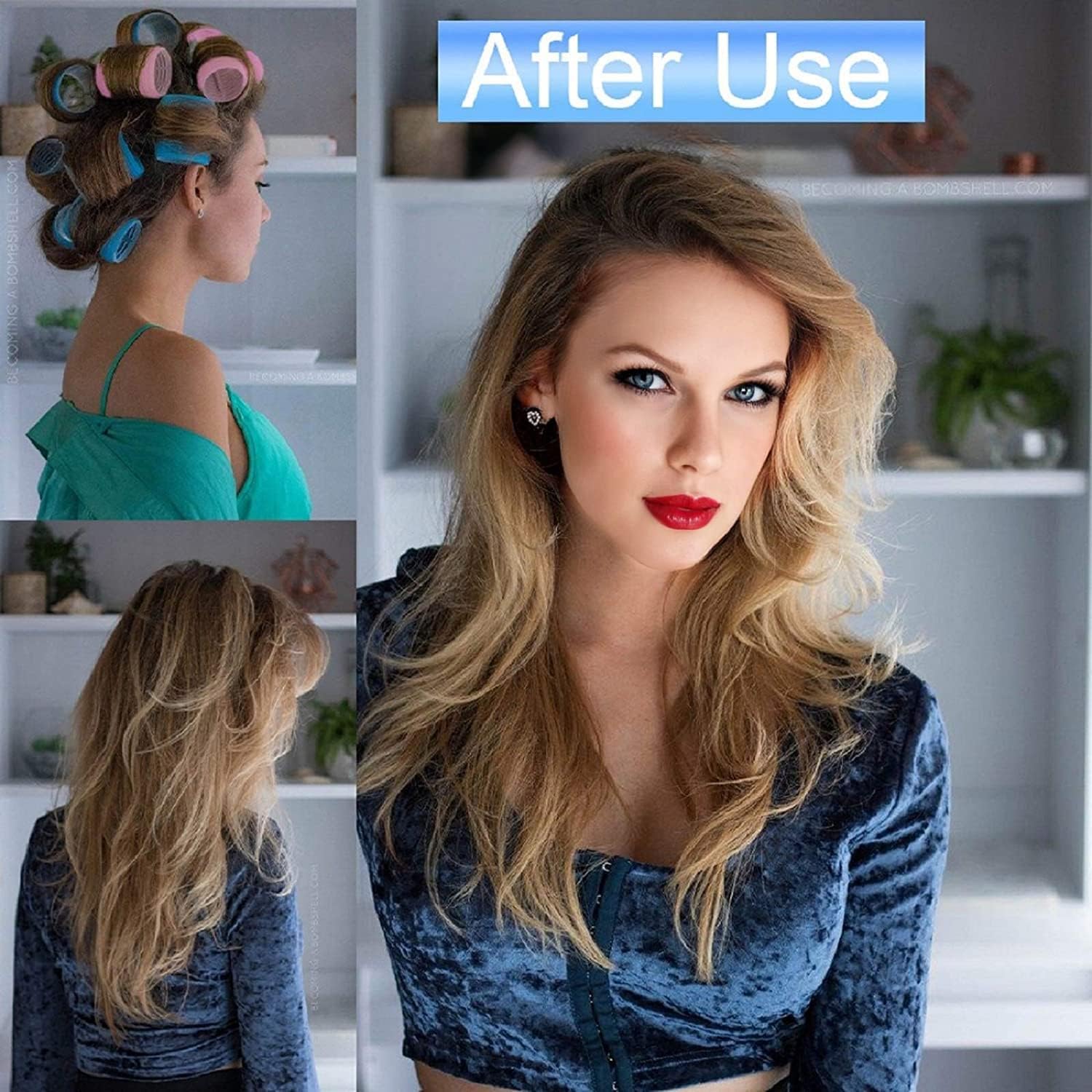 APOEM Hair Rollers for Women & Girls - 6 Pack Hair Styling Accessories (20g) - Perfect for Curls, Waves & Volume - Home, Salon & Party Use