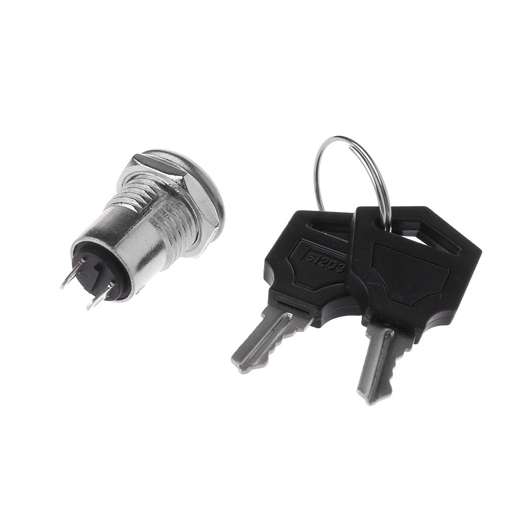 2 Position Rotary Keylock Switch with 2 Keys - ON/OFF Electric Terminals for Industrial Control Panels & Security Systems | Durable Metal Key Switch for Machinery, Equipment & Electrical Enclosures